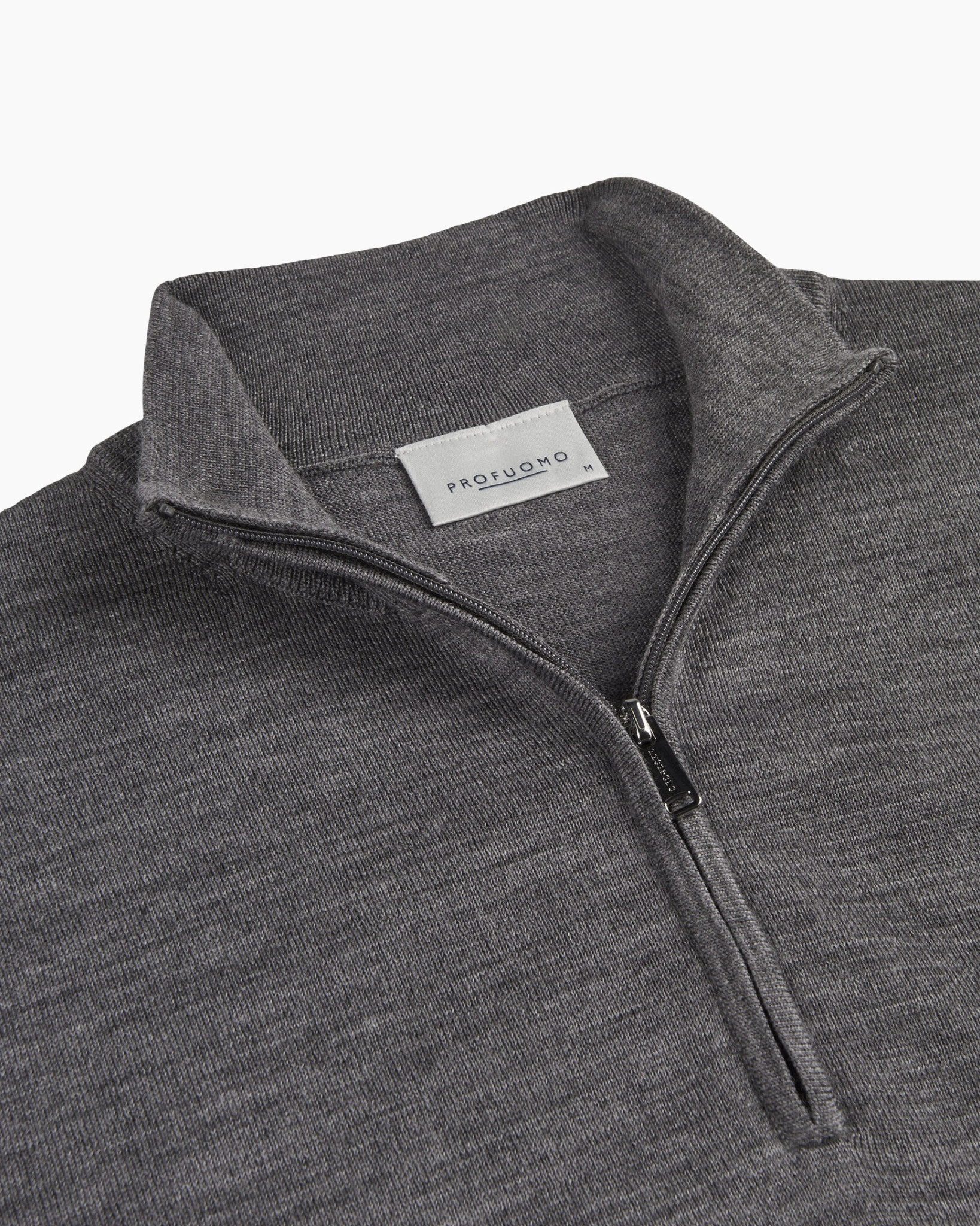 pull-over, halve-rits, grijs, brei, trui