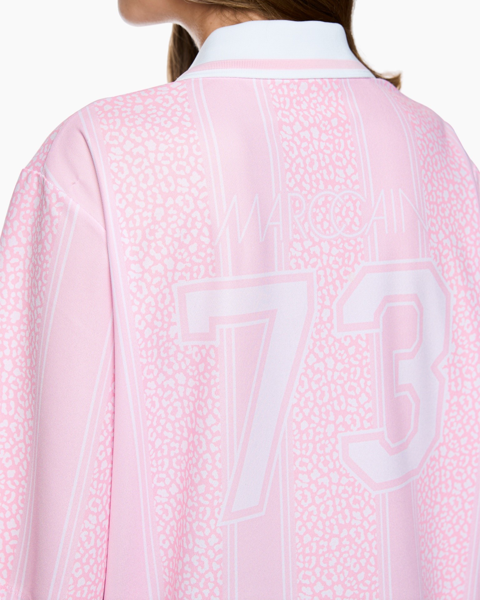 roze, jersey, sport, nummer 73, patroon