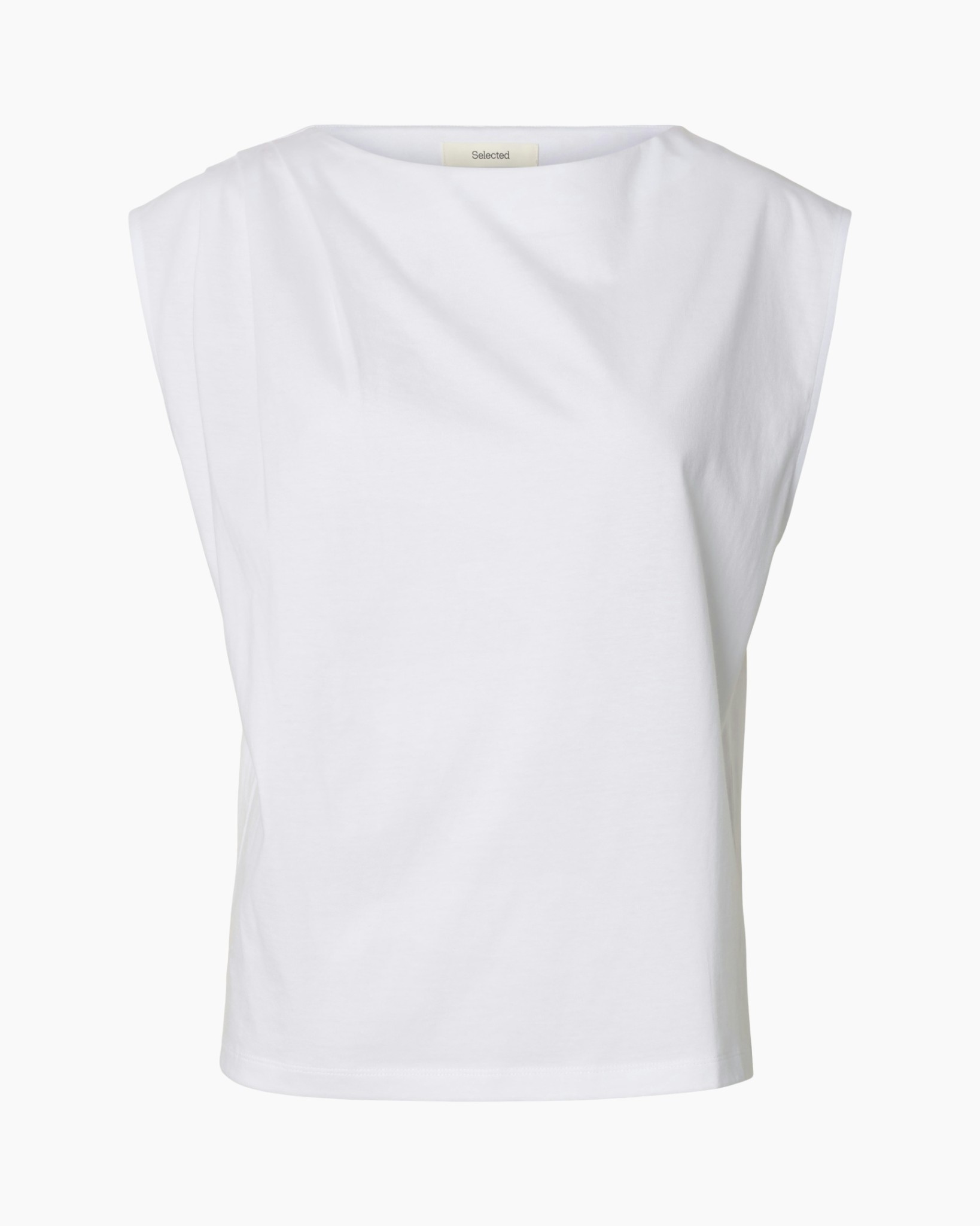 tanktop, mouwloos, wit, katoen, basis top