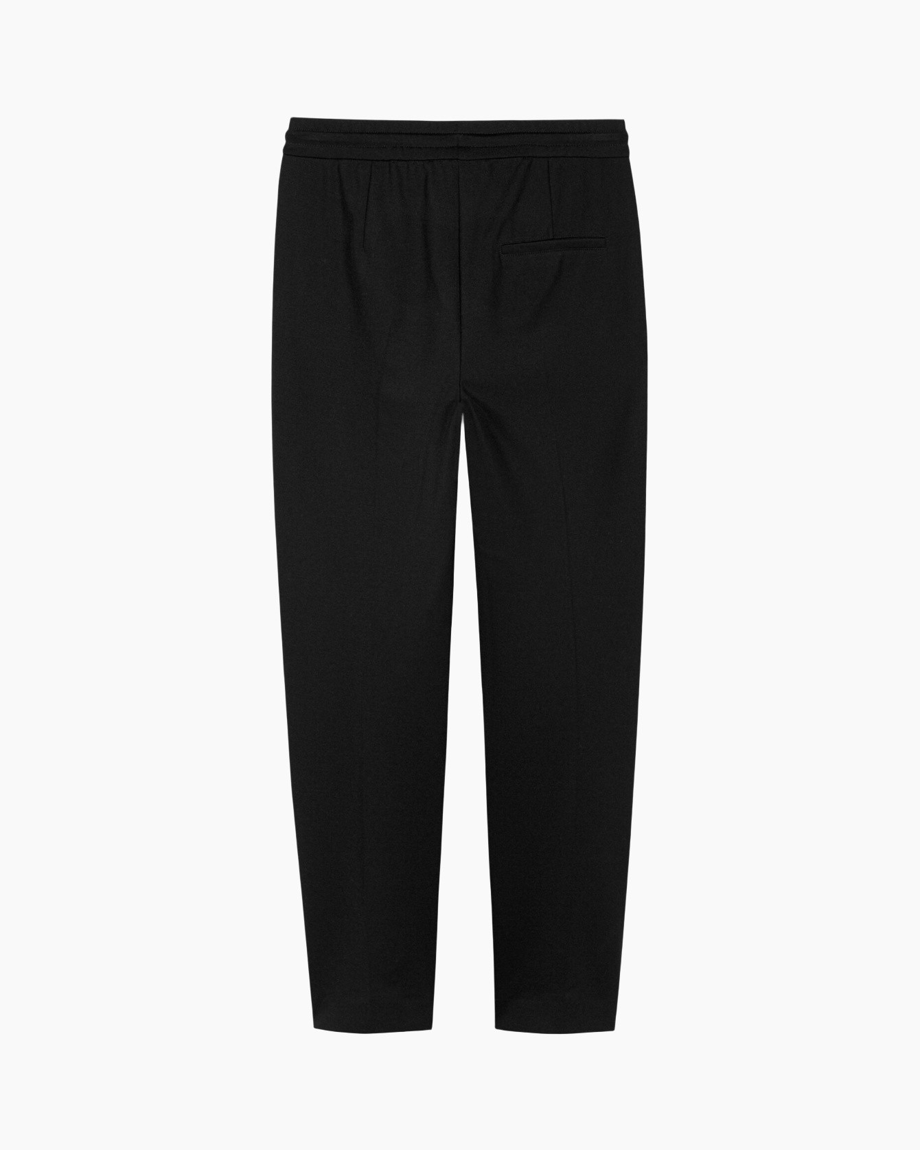 broek, broeken, zwart, elastic waistband, rugzakzak