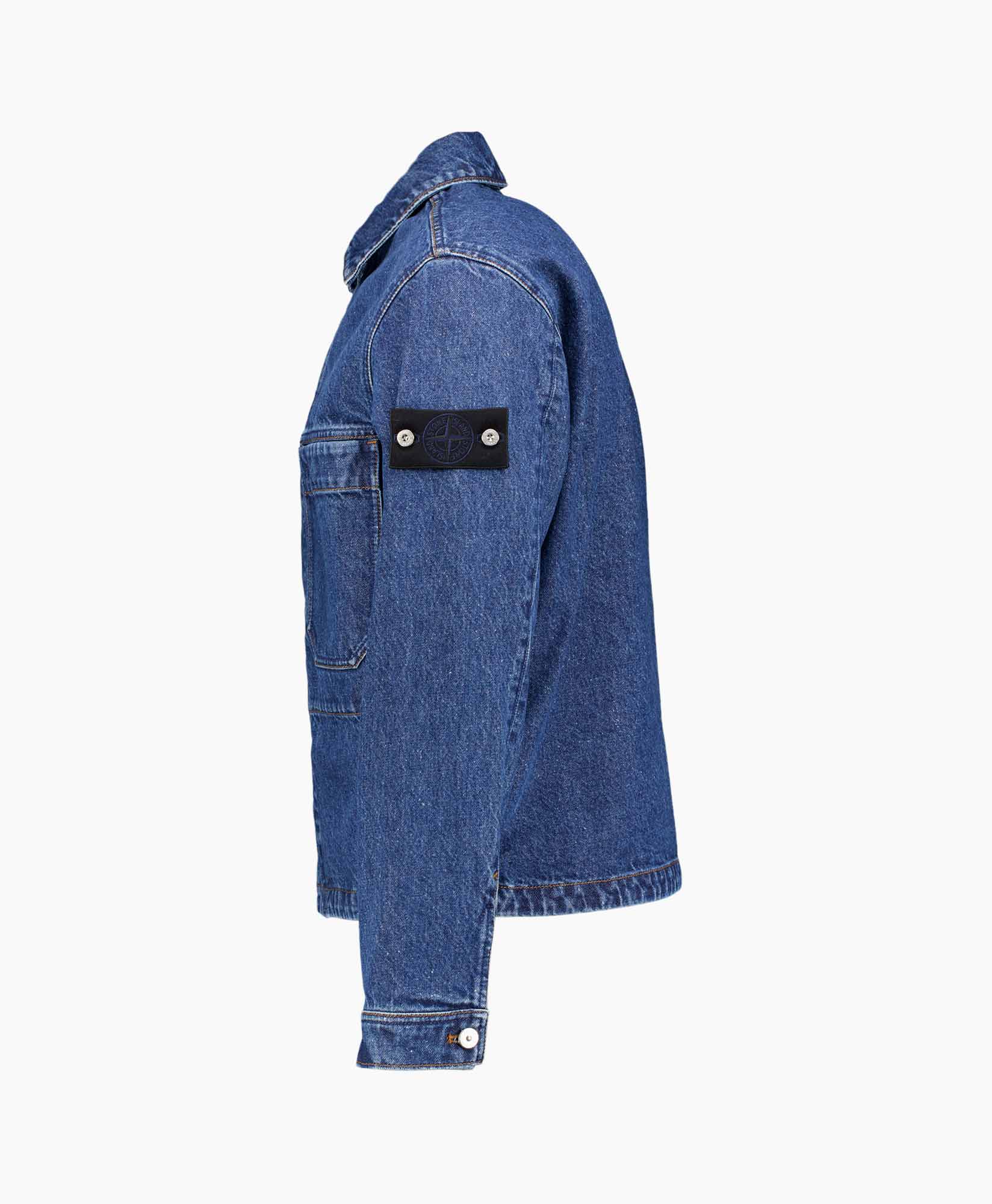 denim, jasje, blauw, zakken, knopenvast