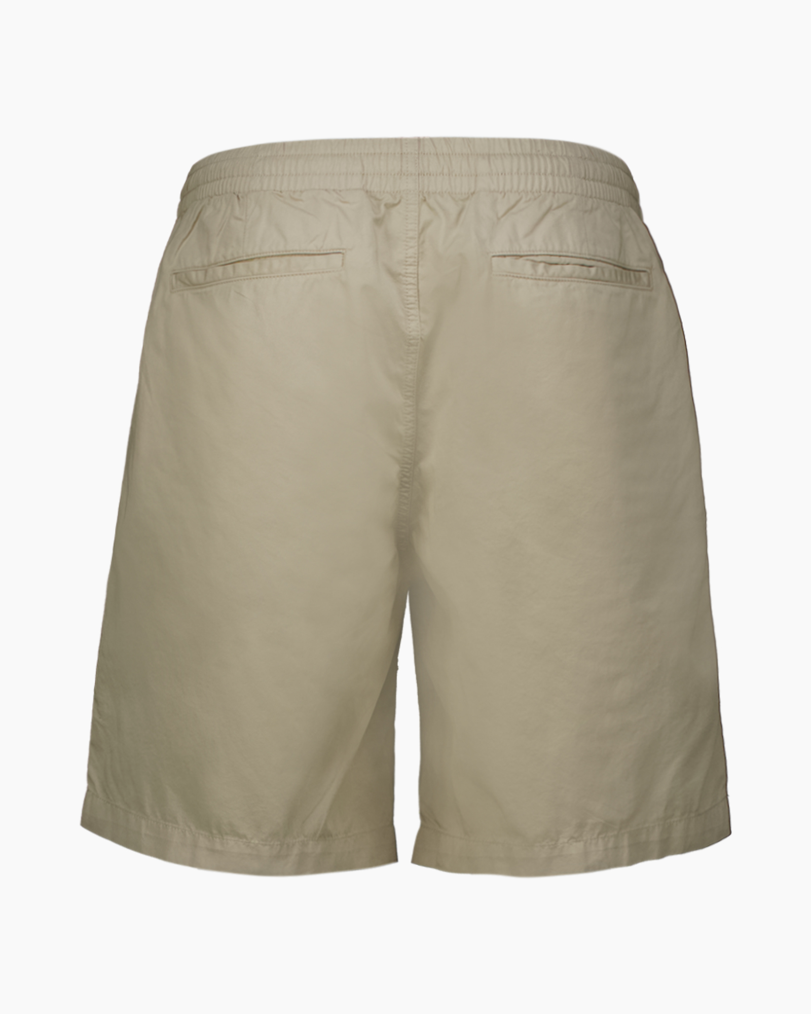 shorts, beige, knee-length, elastic-waist, logo-paard