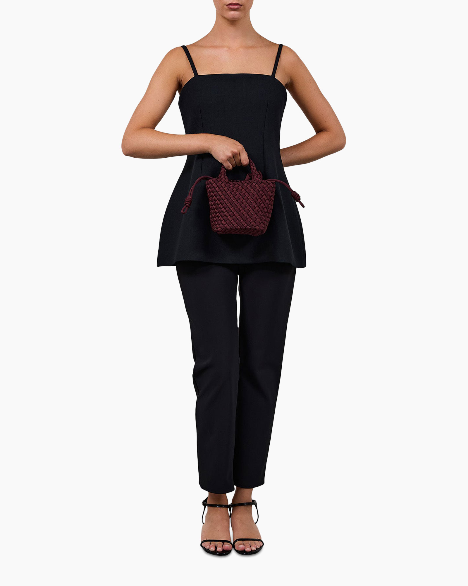 tas, handtas, schoudertas, geweven, bruinrood