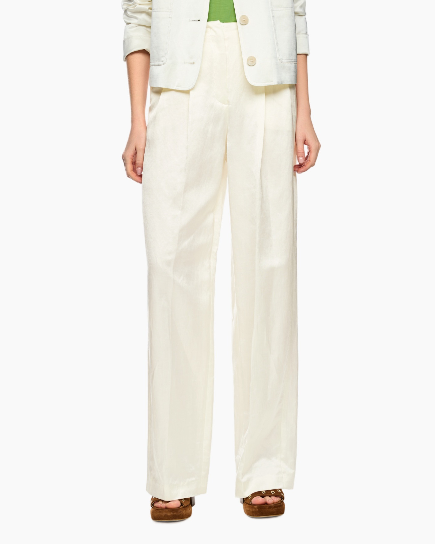pants, wide-leg, cream, linen?, trousers