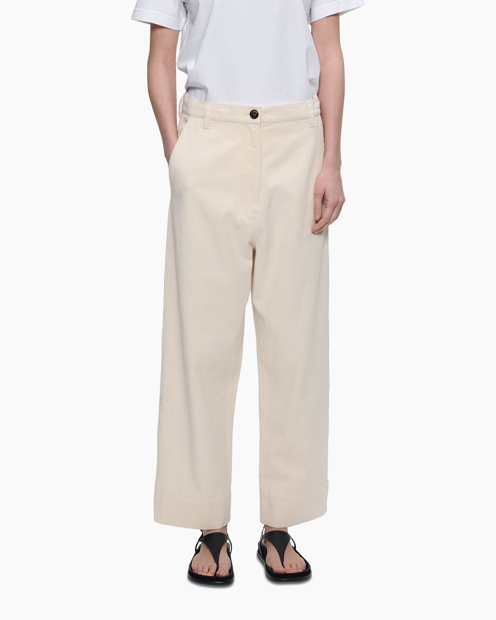 Broek Undyed Cotton Twill Soho Ecru