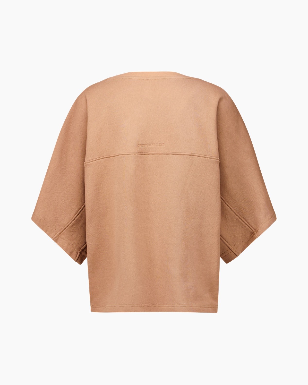 t-shirt, mouwloos, beige,  oversized, rugzicht