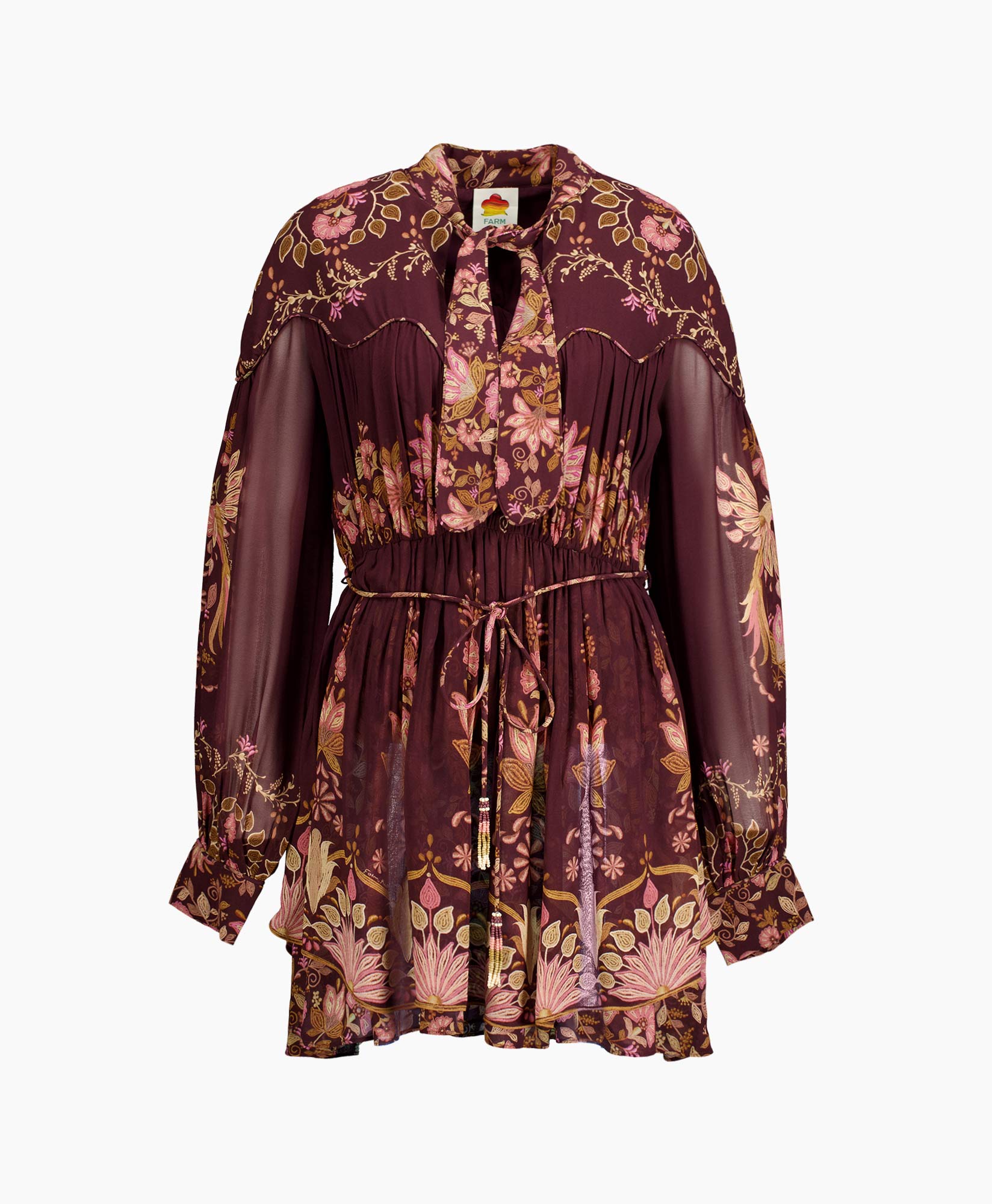 Mini Jurk Bella Knotted Neckline Mini Bordeaux