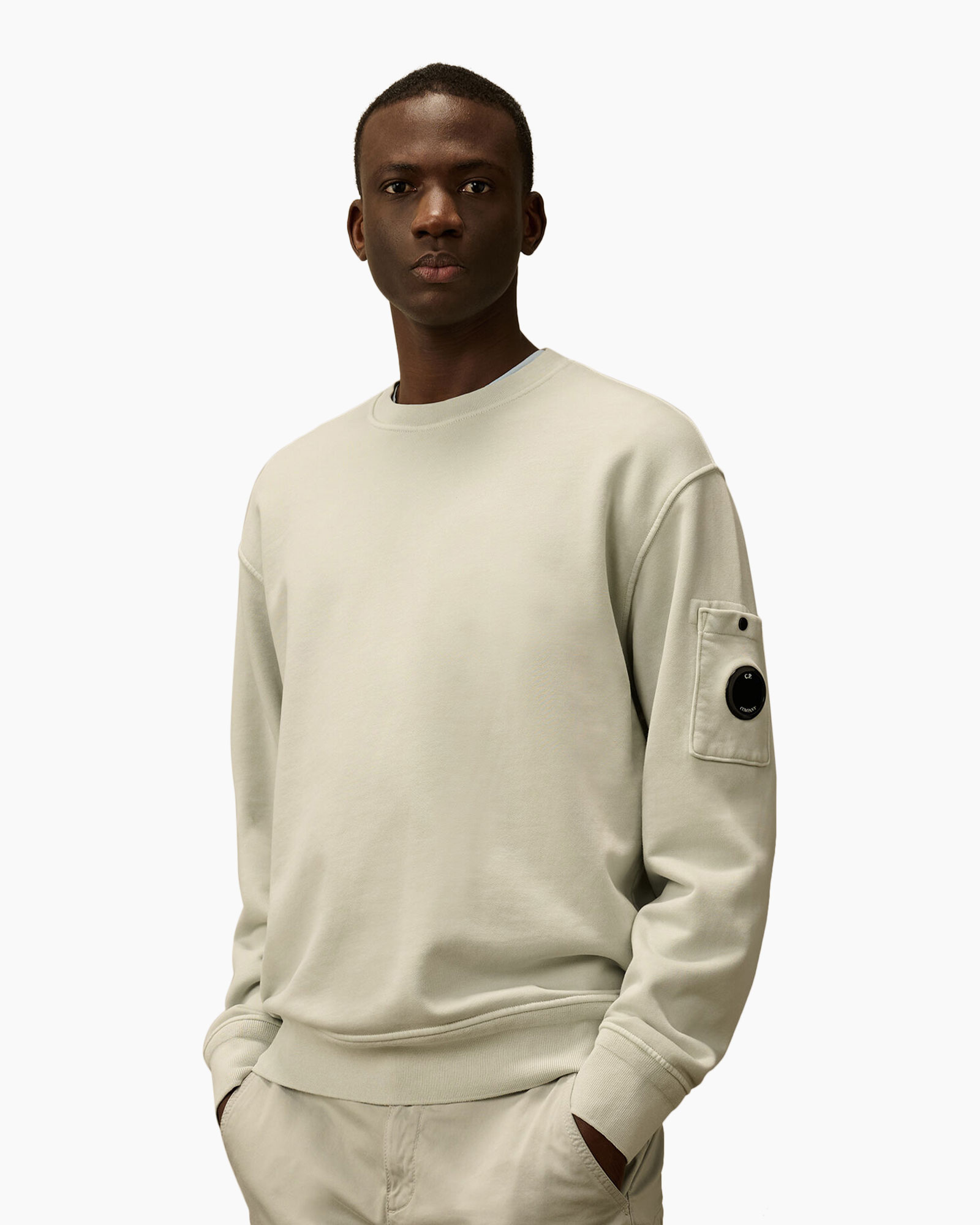 Sweater Resist Dyed Crewneck Licht Grijs
