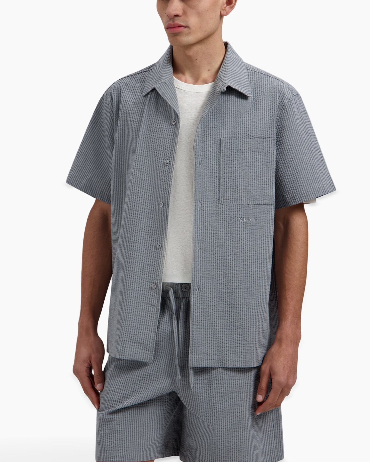 hemd, shorts, bijpassende set, halflang/op korte mouwen, grijs