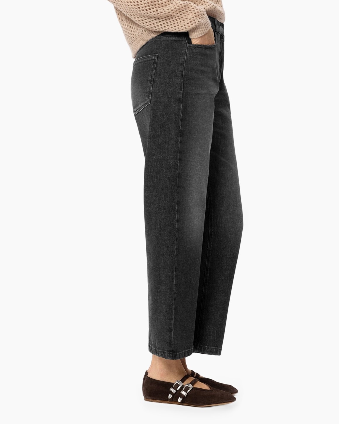 jeans,  wijde pijpen,  zwart,  denim,  cropped?