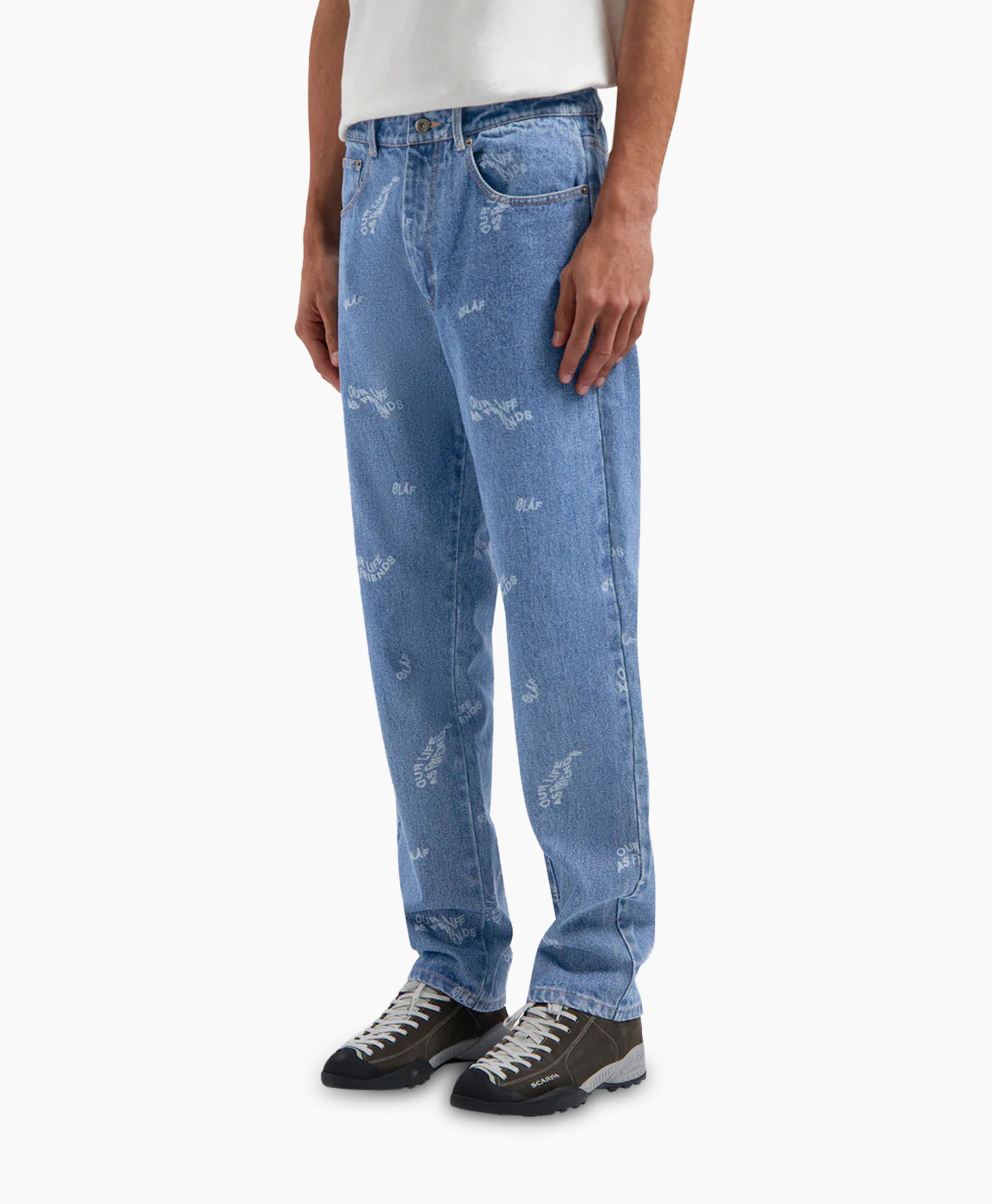 Jeans Wavy Aop Denim Blauw