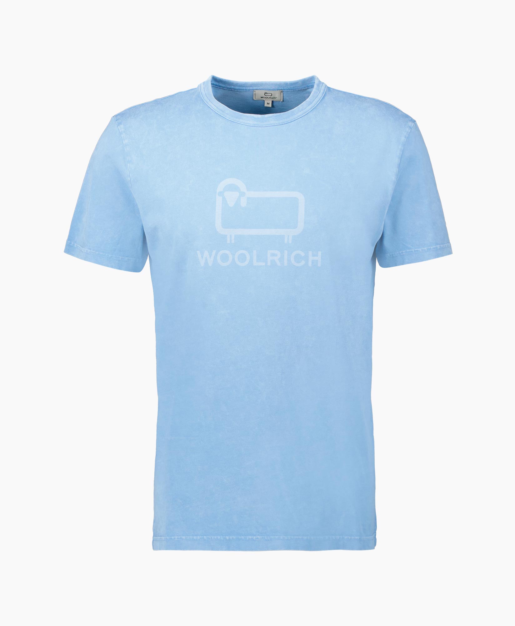 Woolrich  T-shirt Korte Mouw Macro Logo Blauw