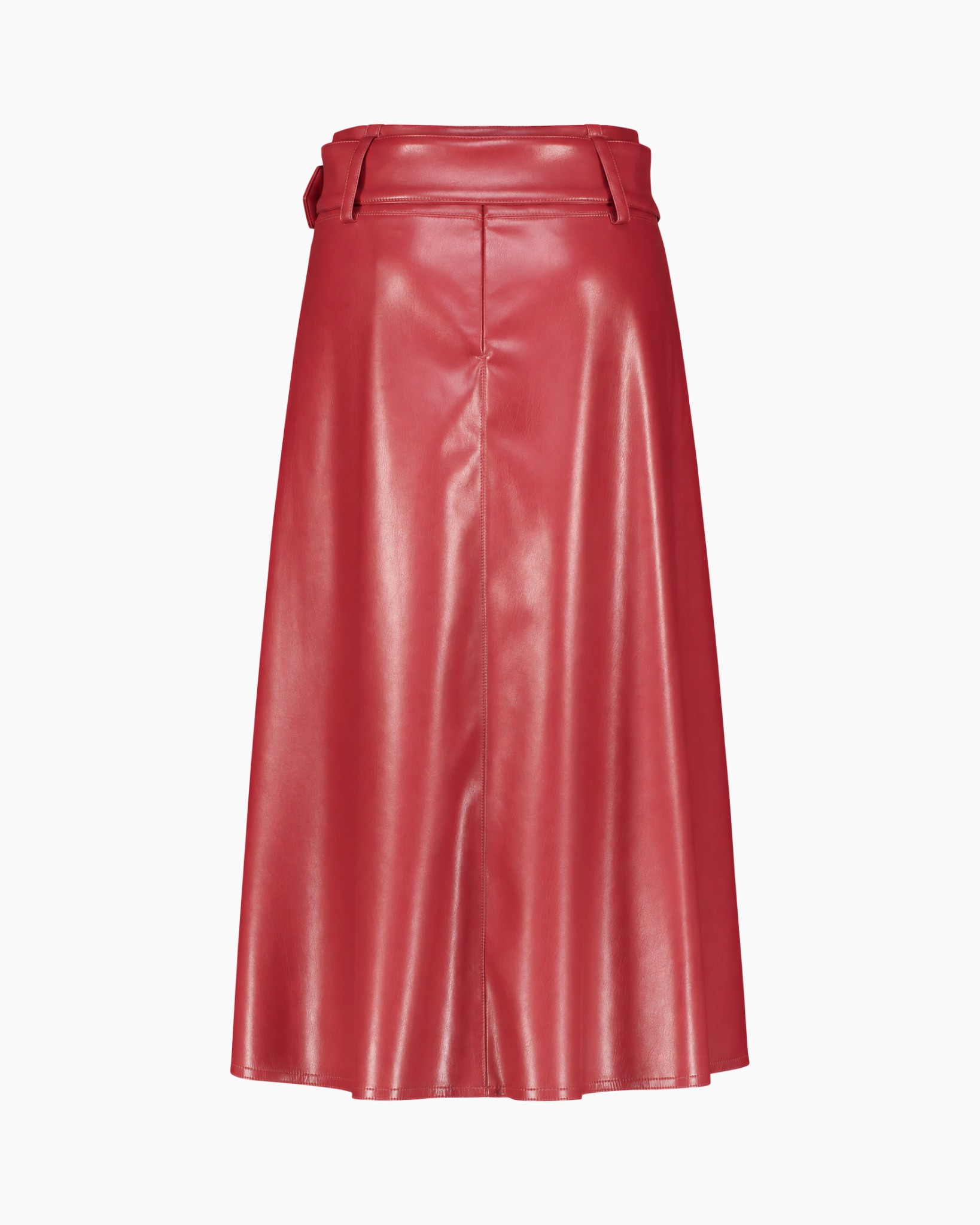 rood, leer, rok, riempel, midi