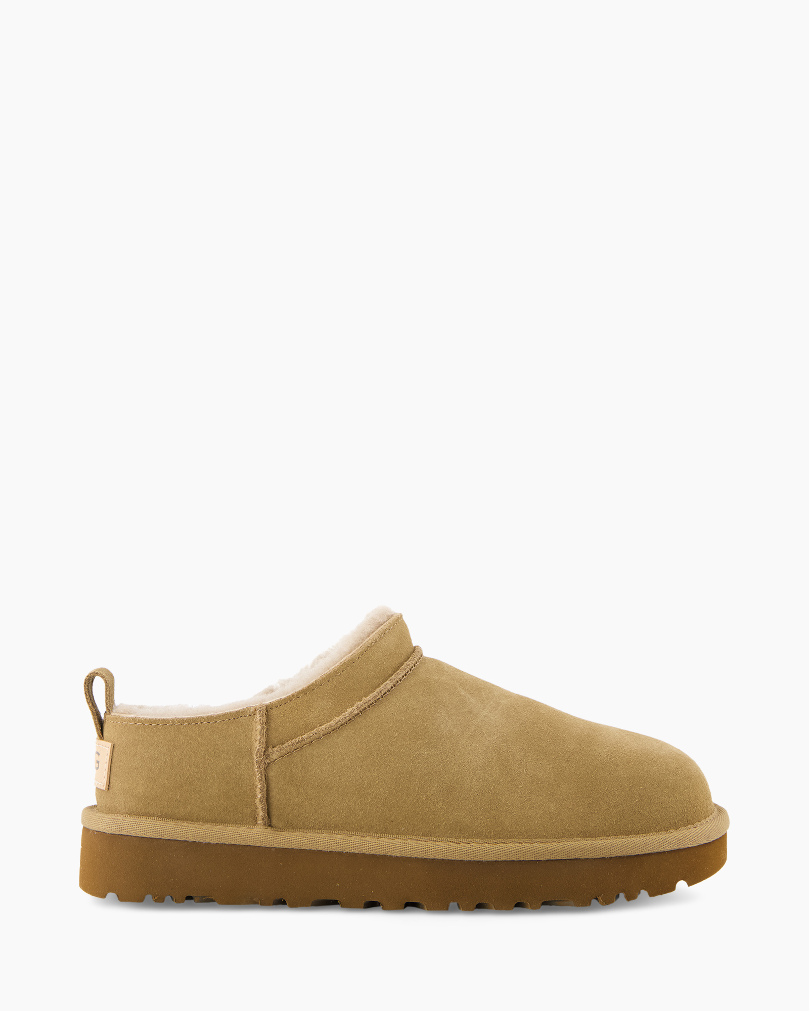sloffen, mocassin, shearling, tan, buitenshuis, huisschoen
