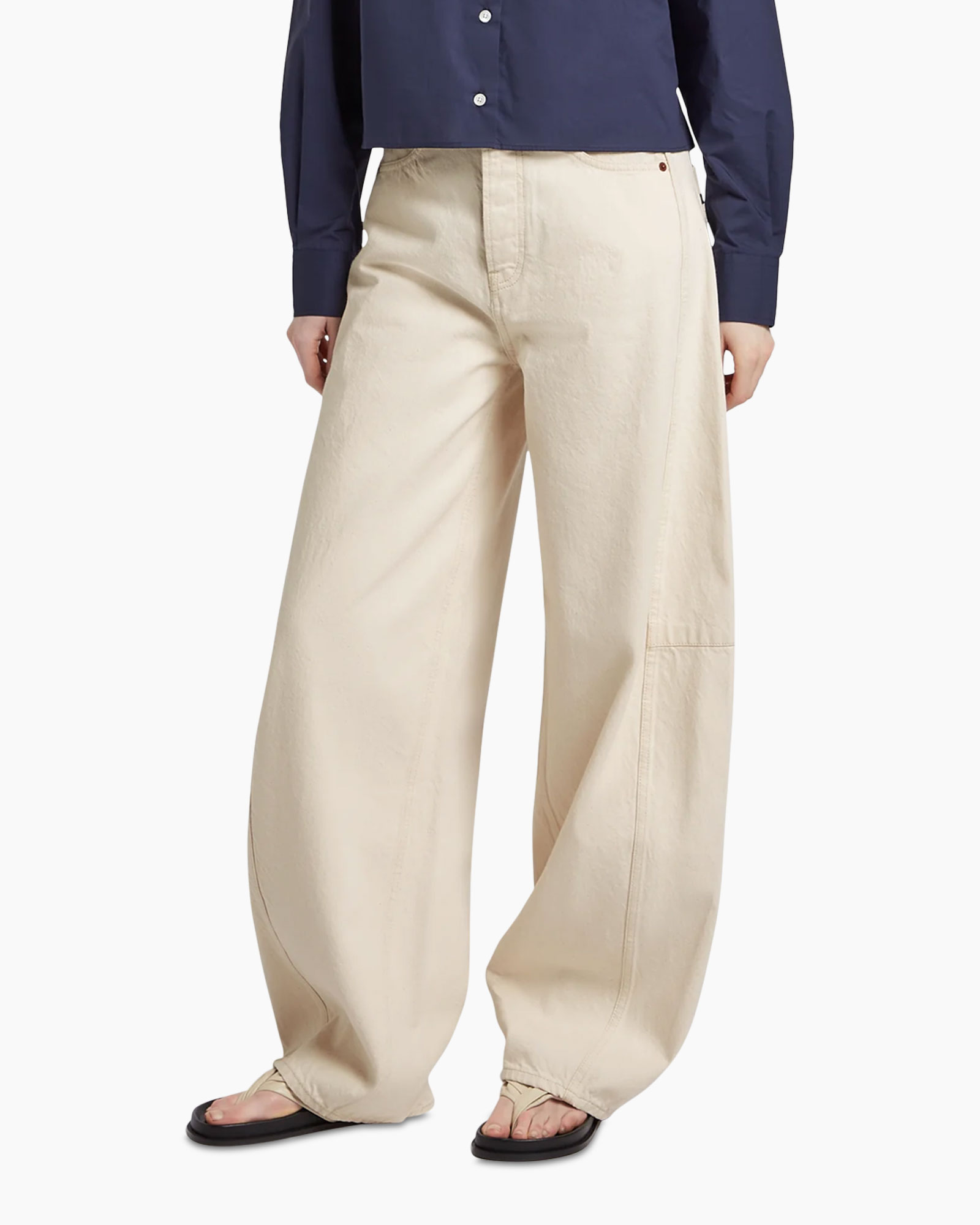 beige pants, wide-leg, crew, light khaki, casual trousers