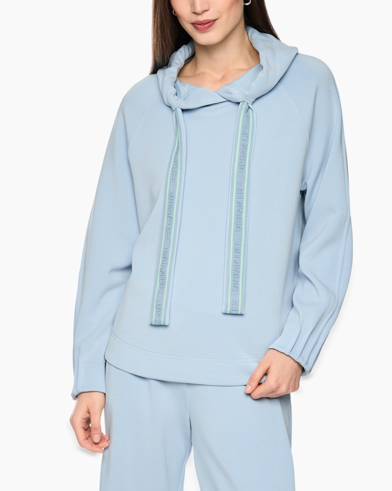 hoodie, sweatshirt, lichtblauw, trekkoord, casual kleding