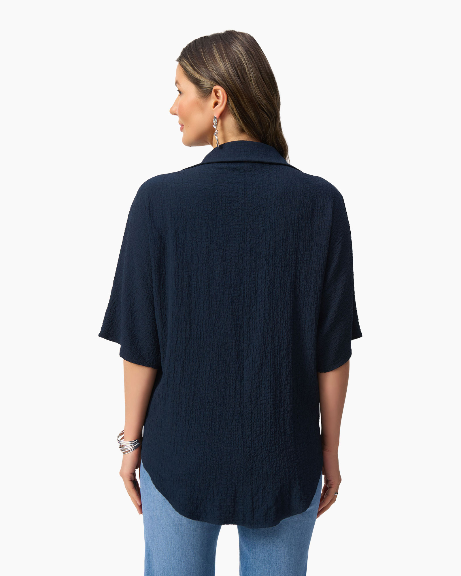 Top Round Neck Donker Blauw