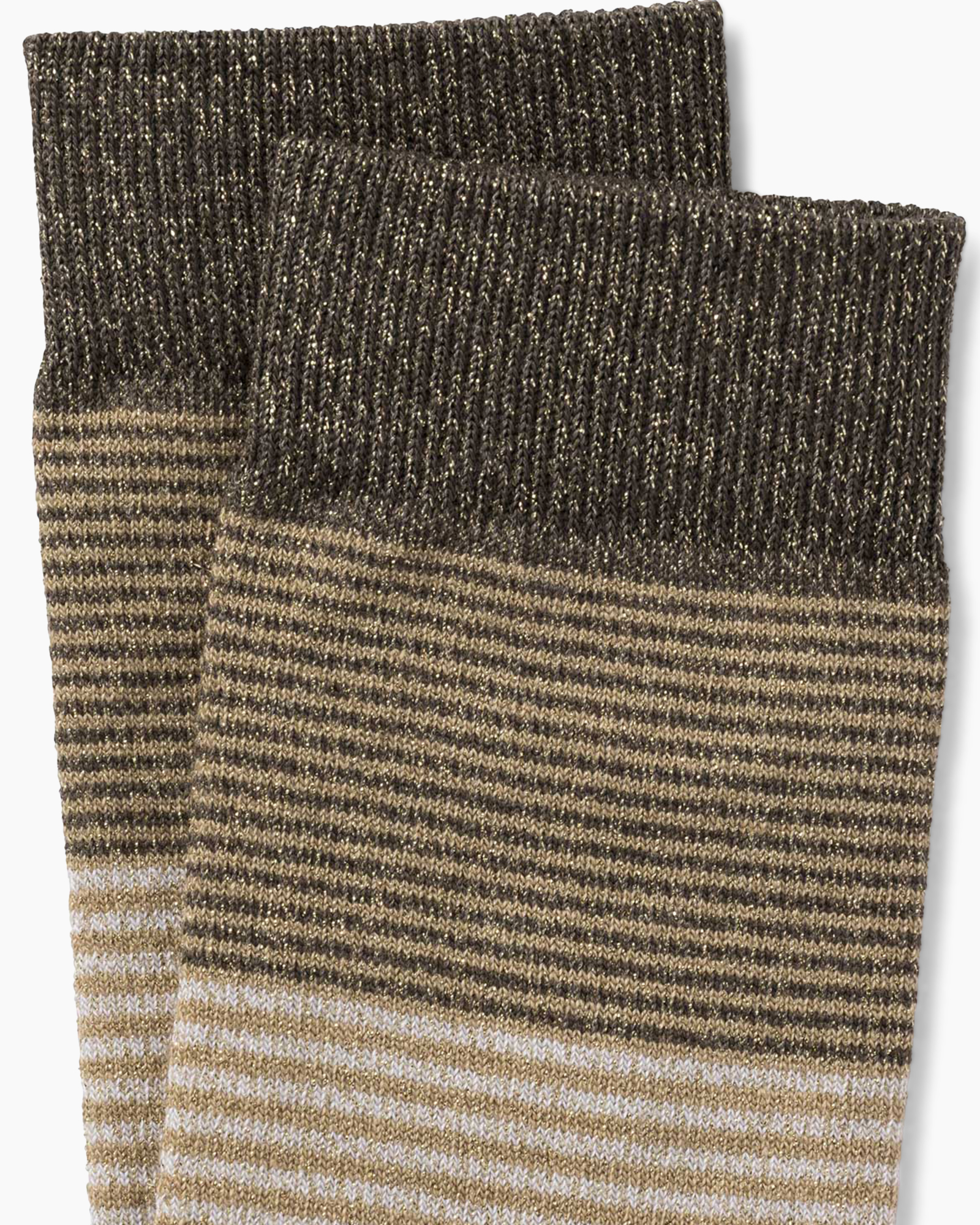 sokken, gestreept, gebreid, beige, bruin