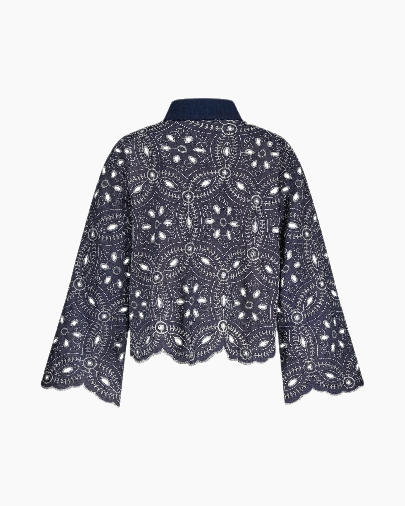 Blouse Midge Broderie Blouse Donker Blauw