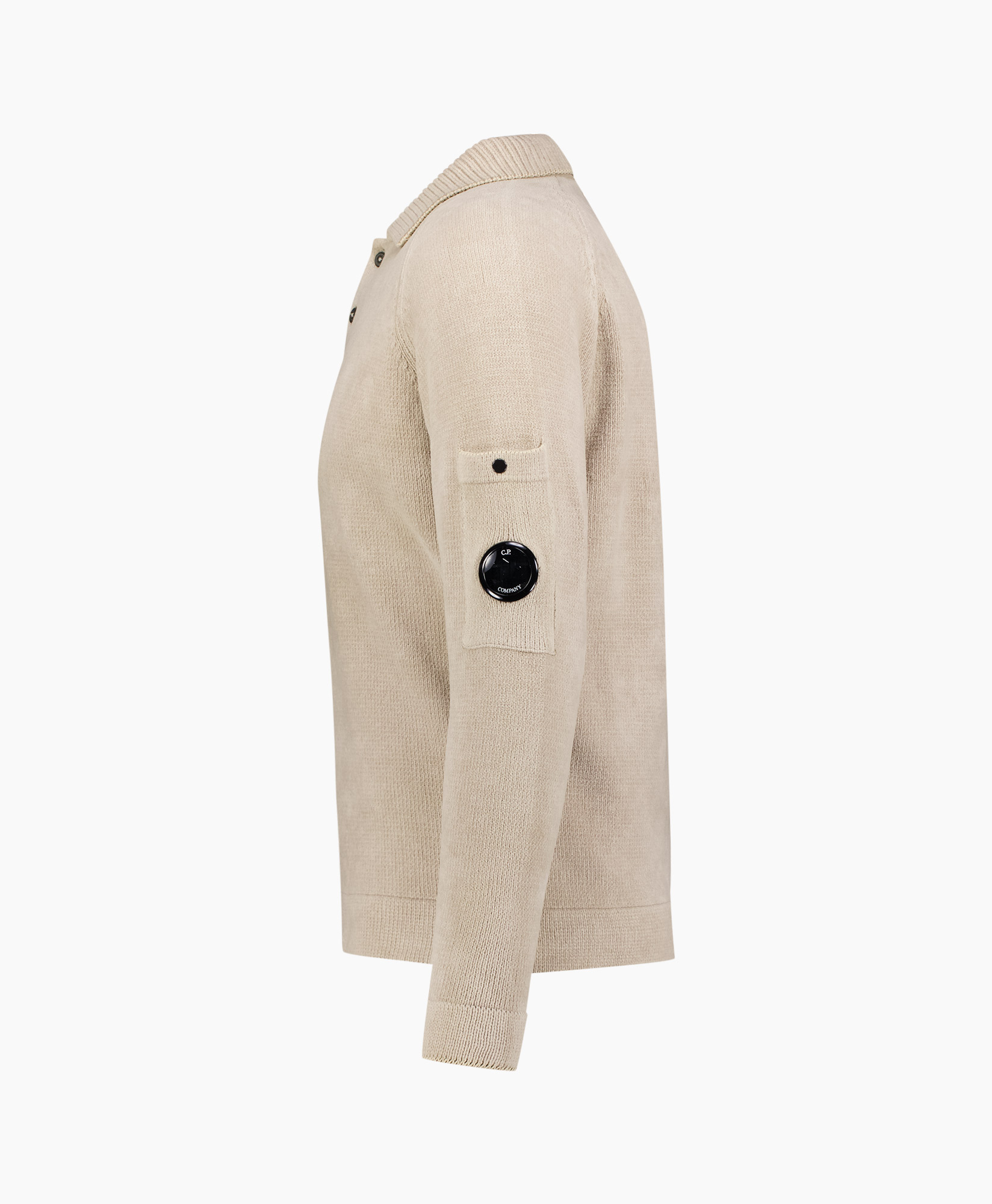 Pullover Chenille Cotton Polo Beige