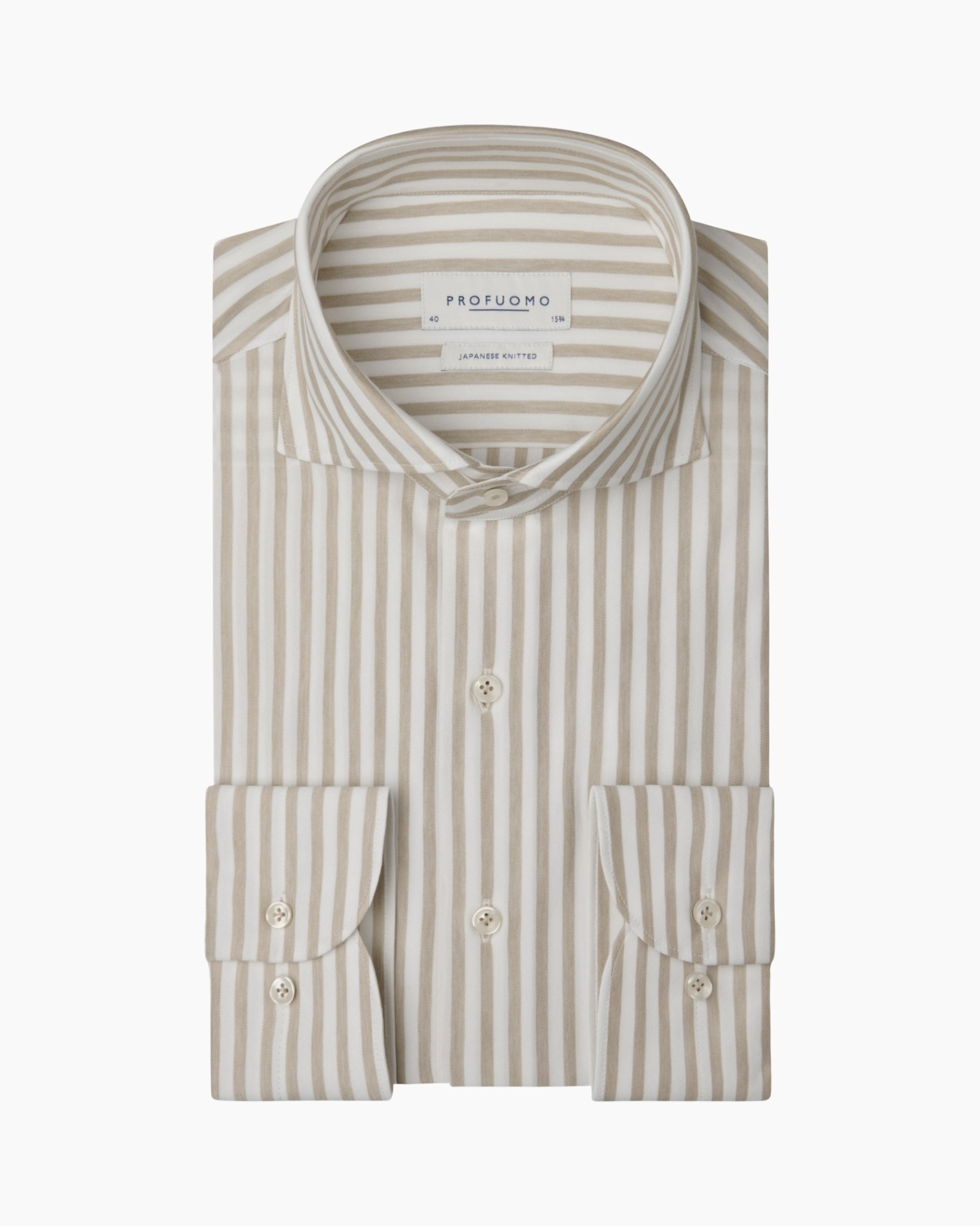 striped shirt, overhemd, button-down, lange mouwen, beige-wit