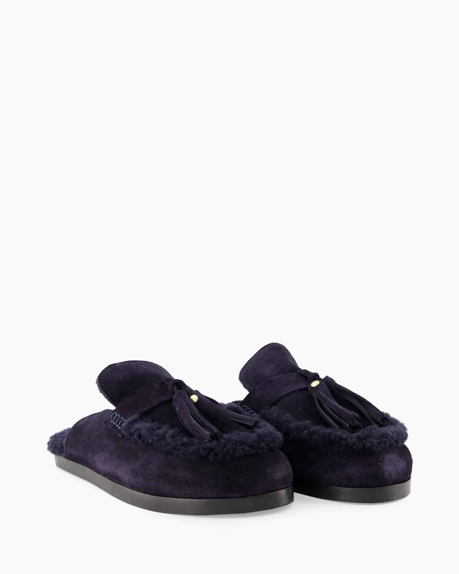 pantoffel, mocassin, pluche, zacht, dichte achterzijde