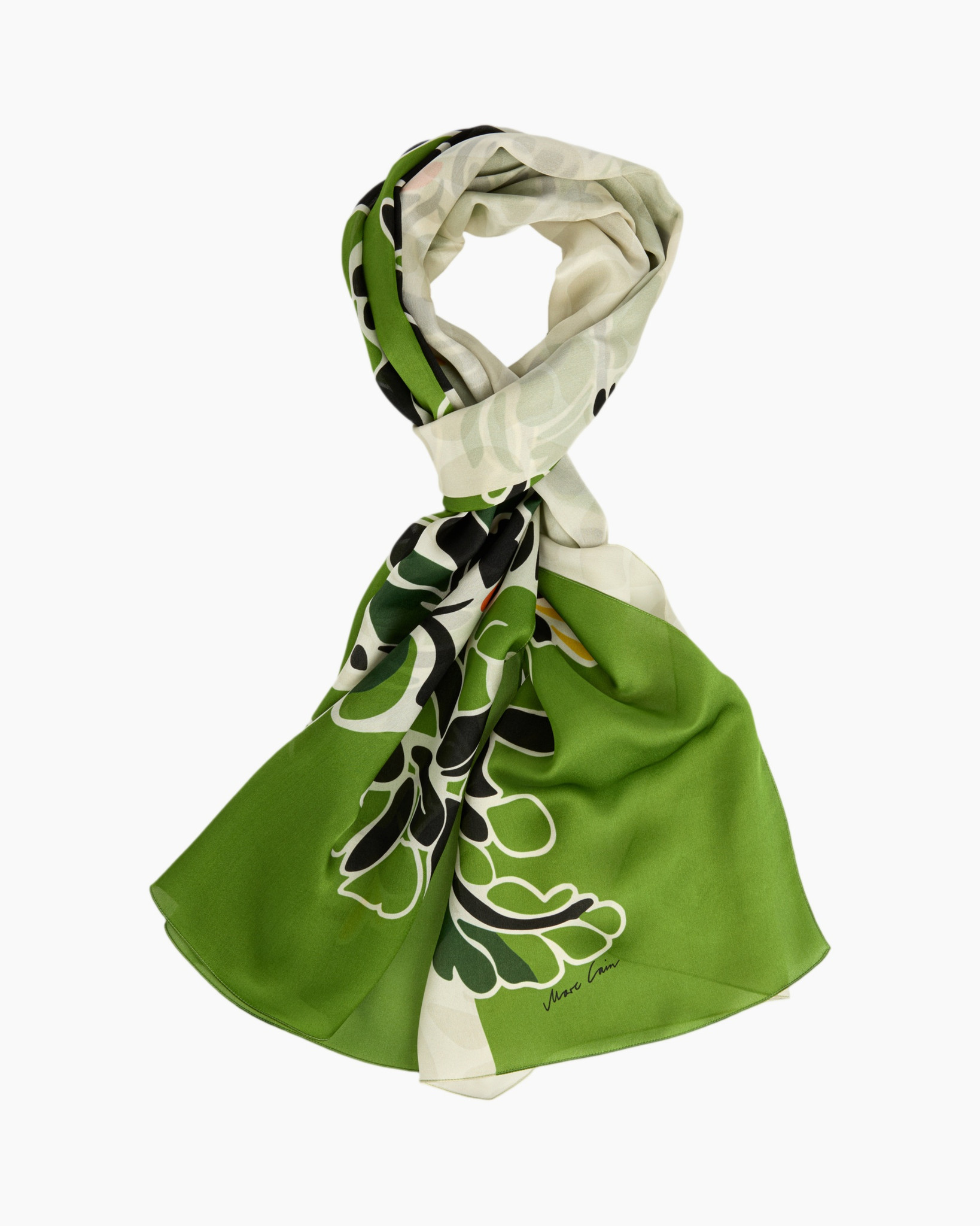 sjaal, groen, zijde zijde, patroon, vierkante sjaal