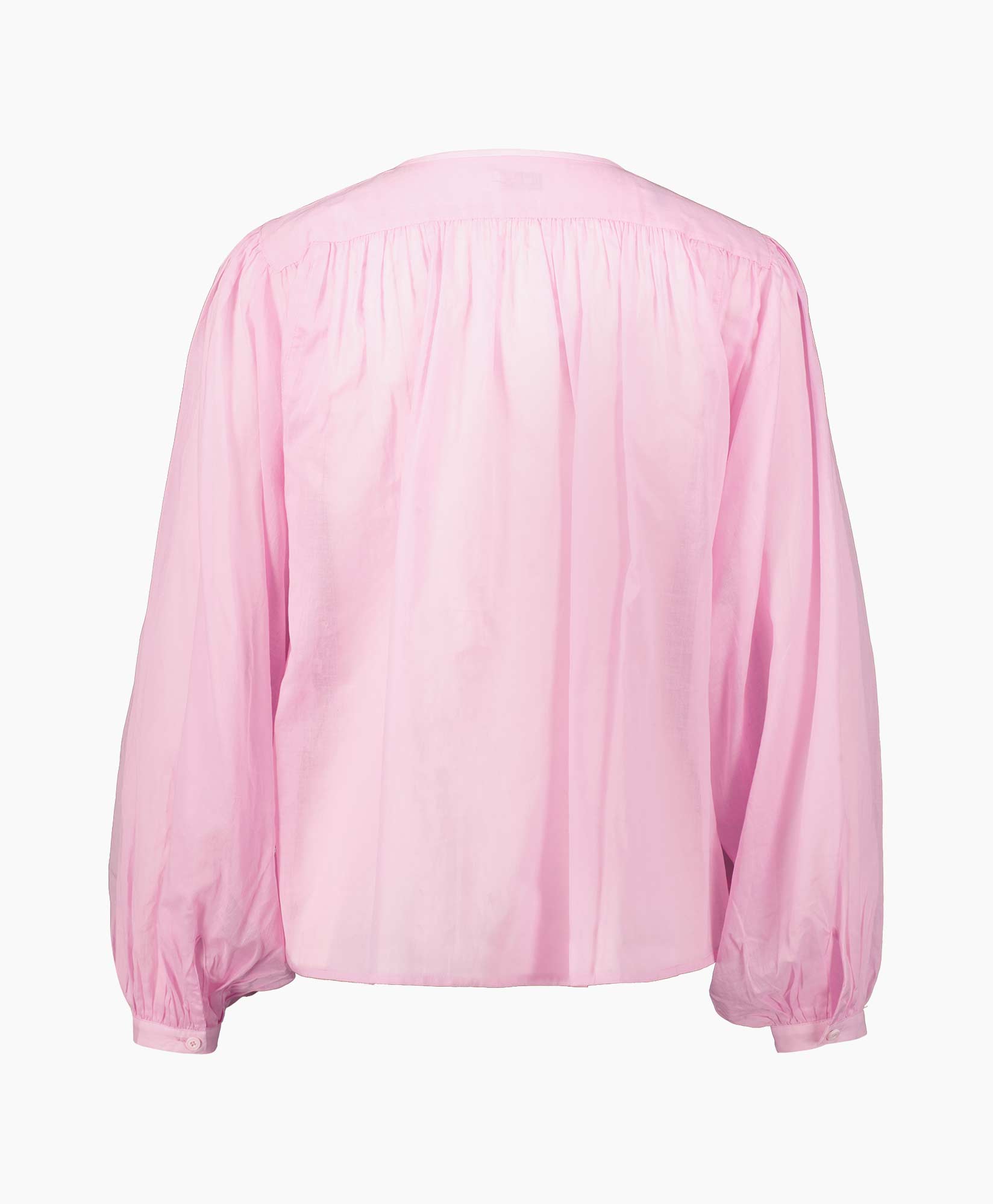 Closed Blouse Gathered Blouse Pink