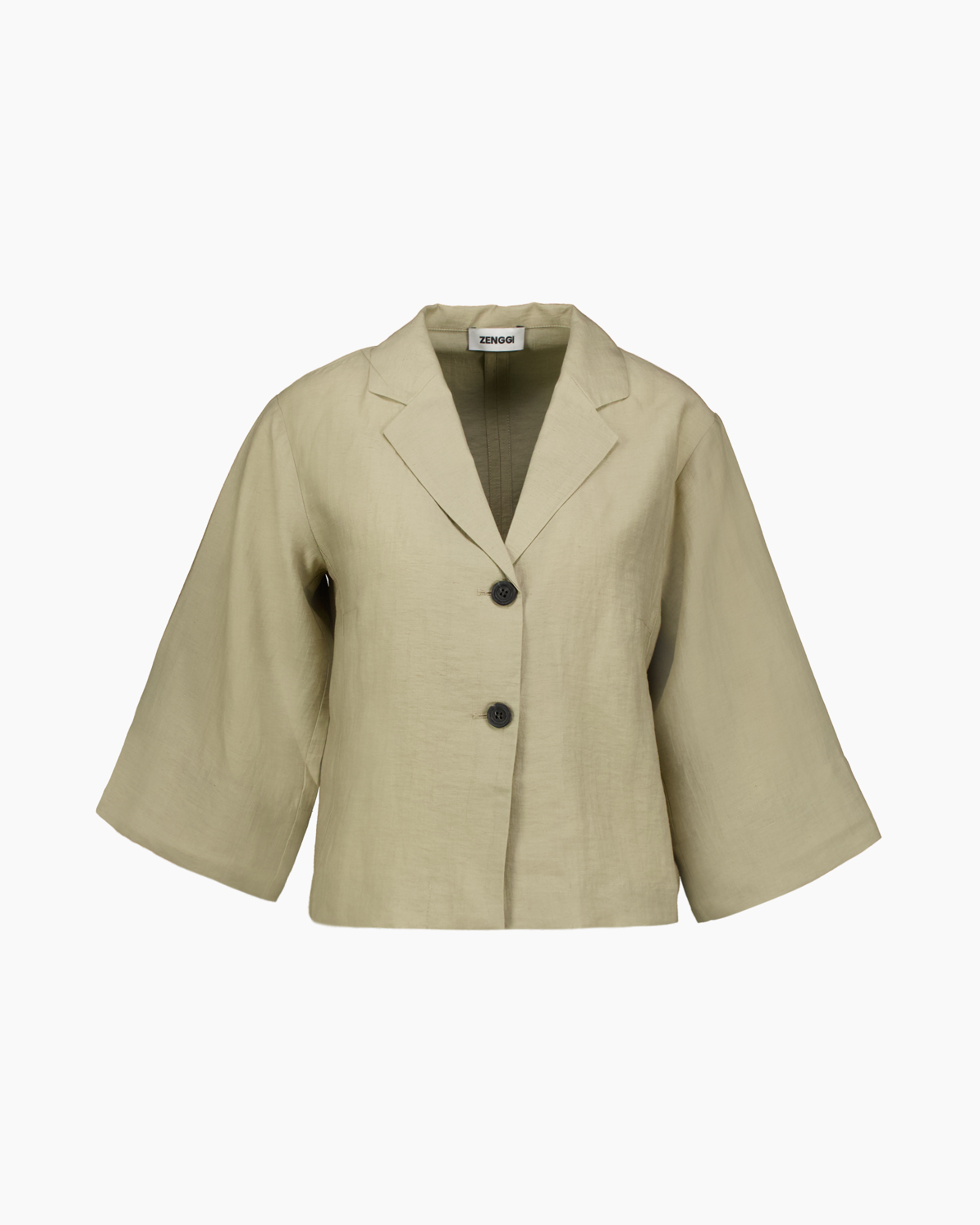 blazer, jacket, beige, lange mouwen, twee knopen