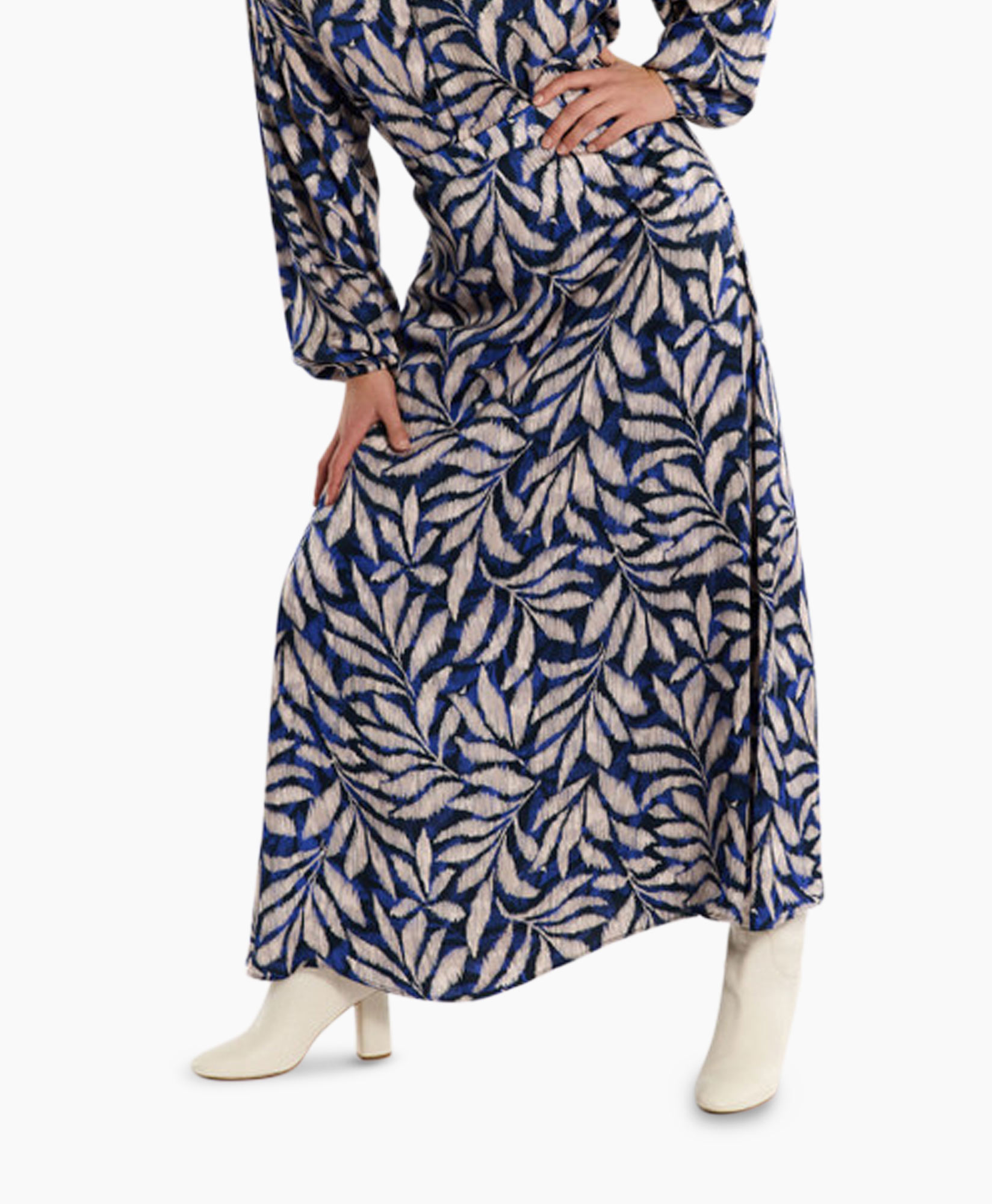 Rok Janou Satin Flower Skirt Blauw