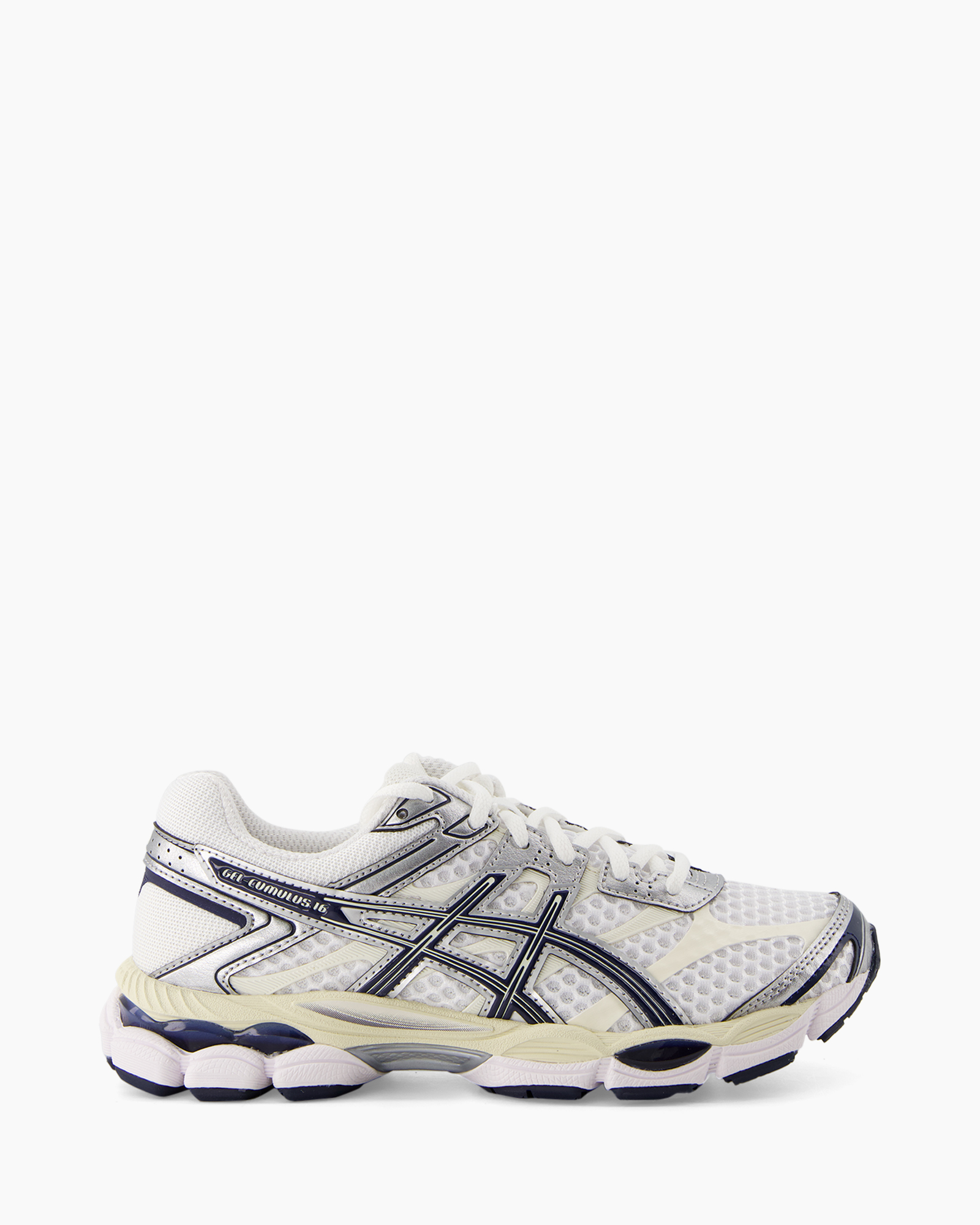 hardloopschoen, aankomstsneaker, mesh-bovenwerk, witte tint, multicolor zool