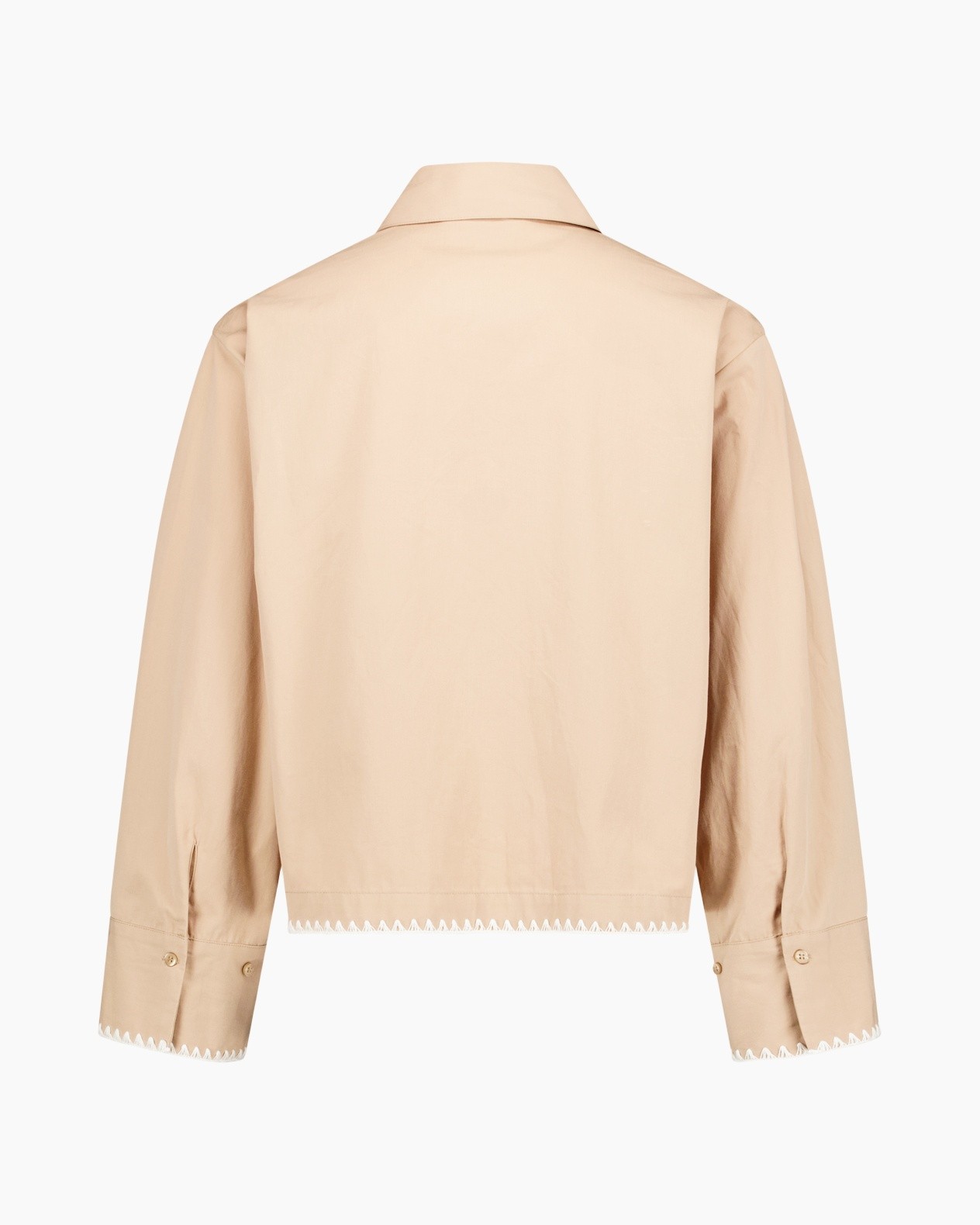 jaszak, beige, lange mouwen, kraag, omslag zoom