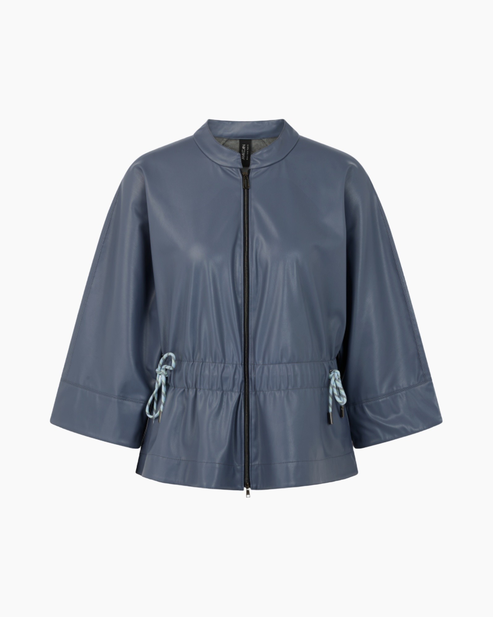 jas, windbreaker, blauw, touwkoord, rits