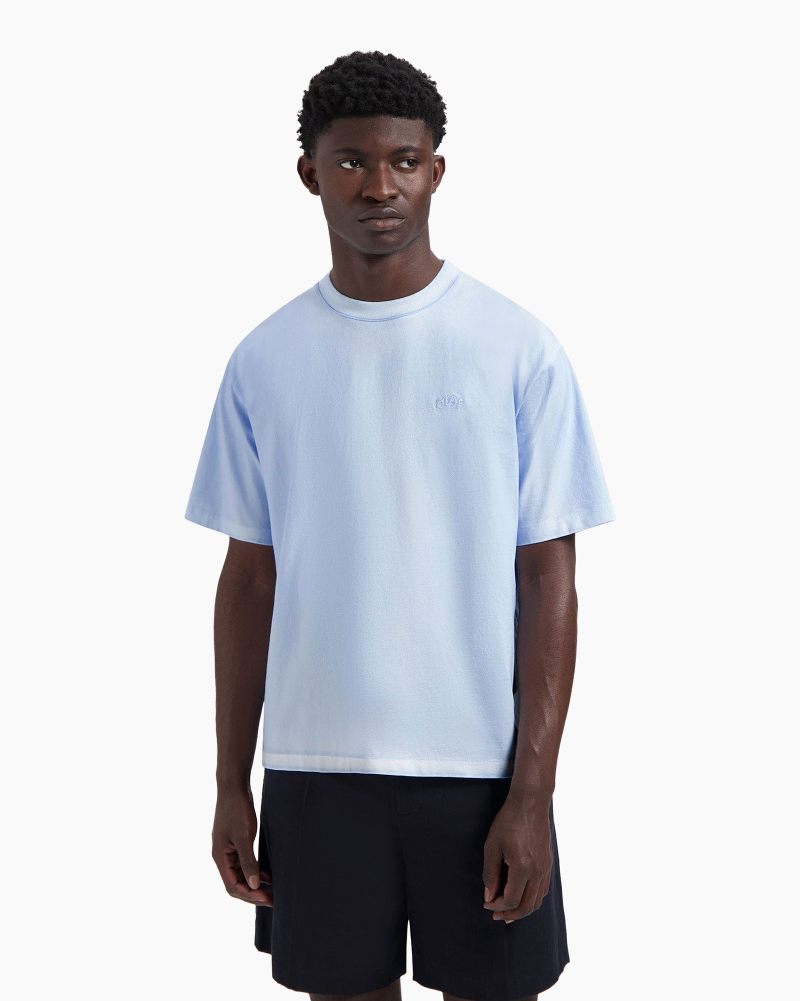 T-shirt Korte Mouw Pigment Spray Licht Blauw