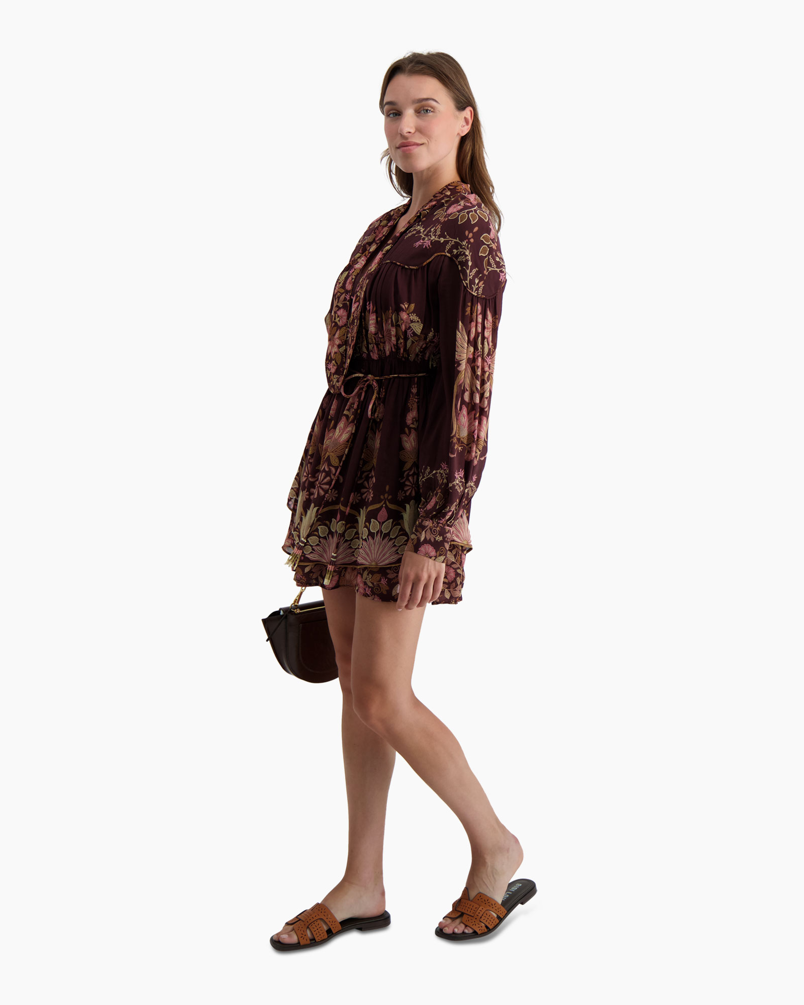 Mini Jurk Bella Knotted Neckline Mini Bordeaux