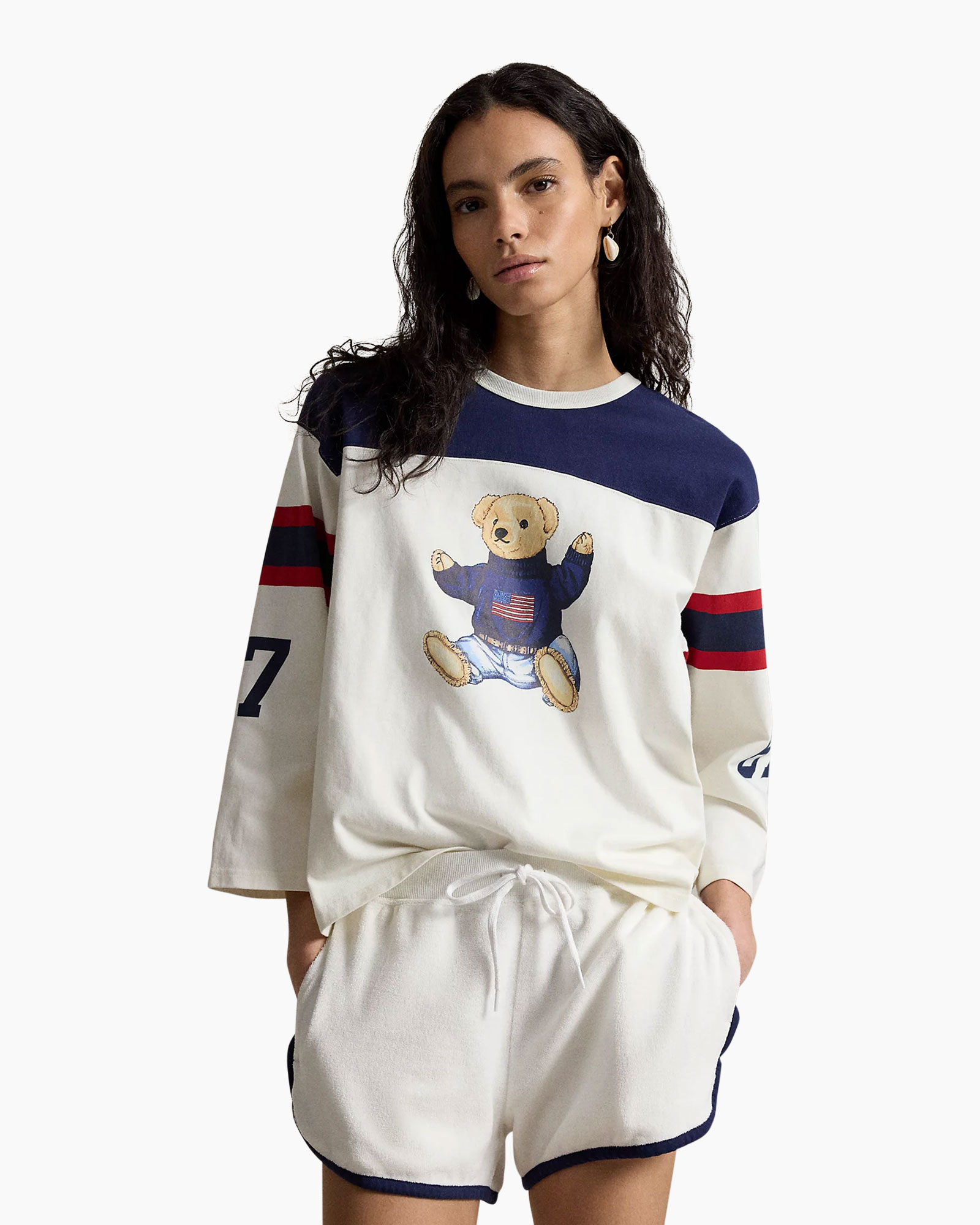 sweatshirt, teddy bear, graphic, pullover, long sleeve