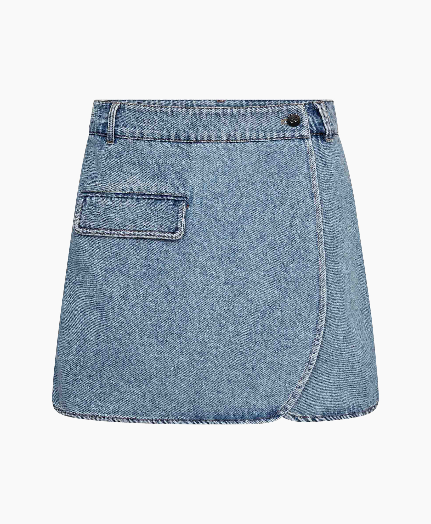 denim, rok, spijker, zak, knop