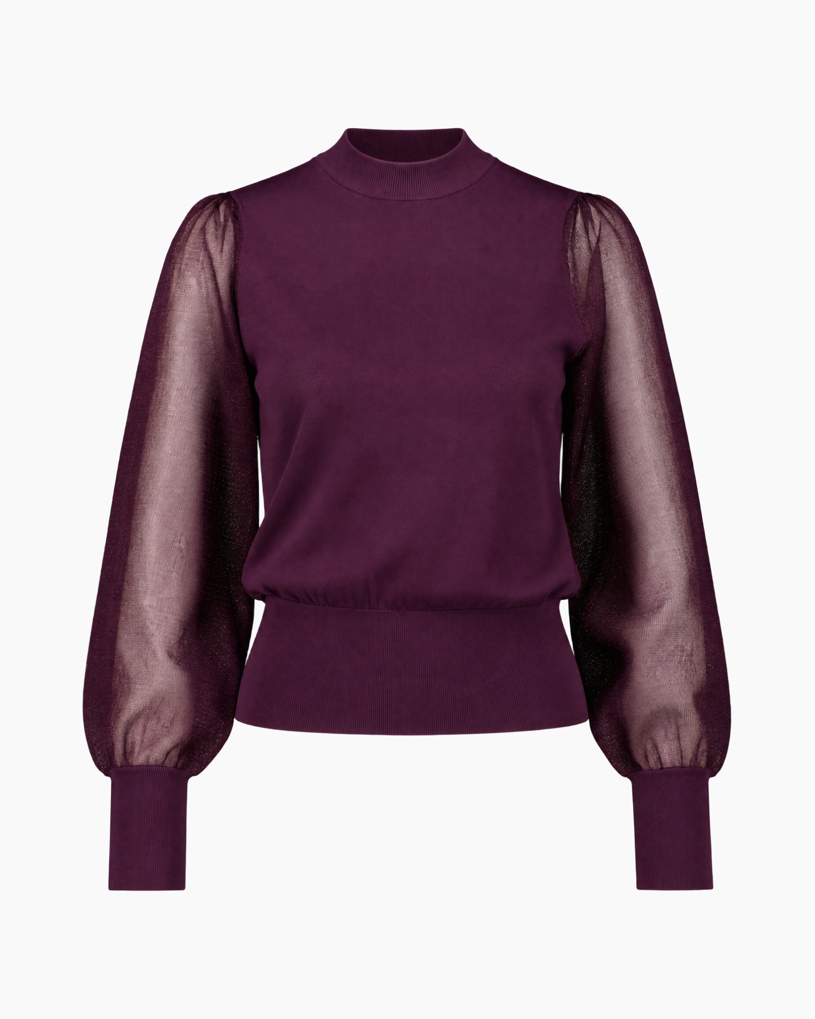 bovenstuk, trui, paars, gaasmouwen, pullover