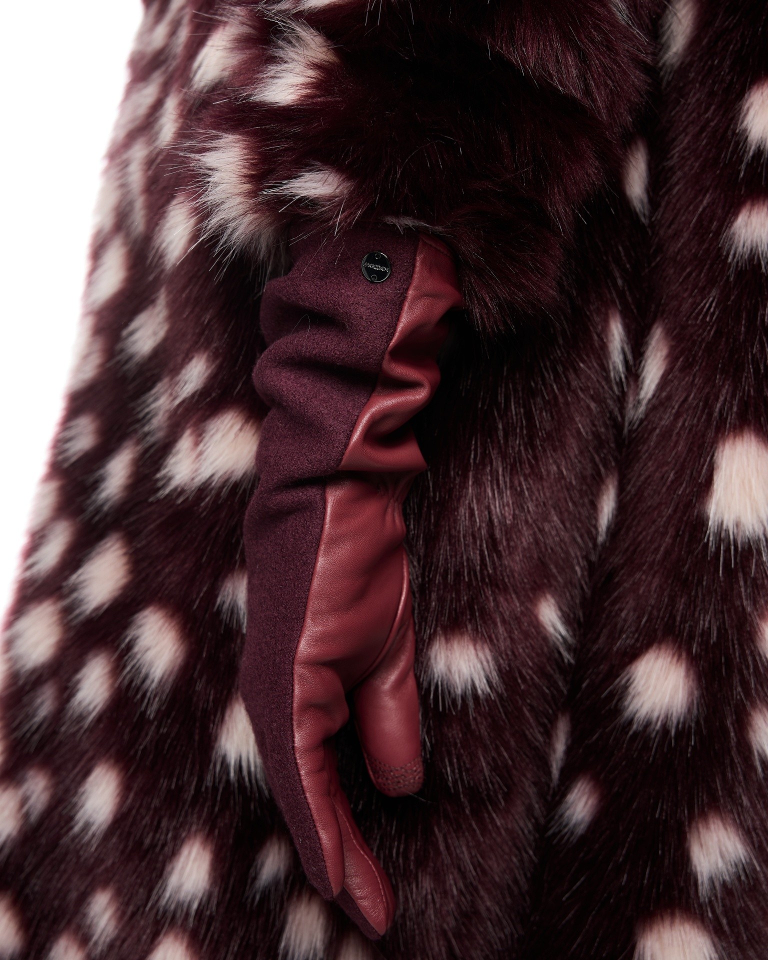 handschoenen, winter, lang, burgundy, fleece gevoerd