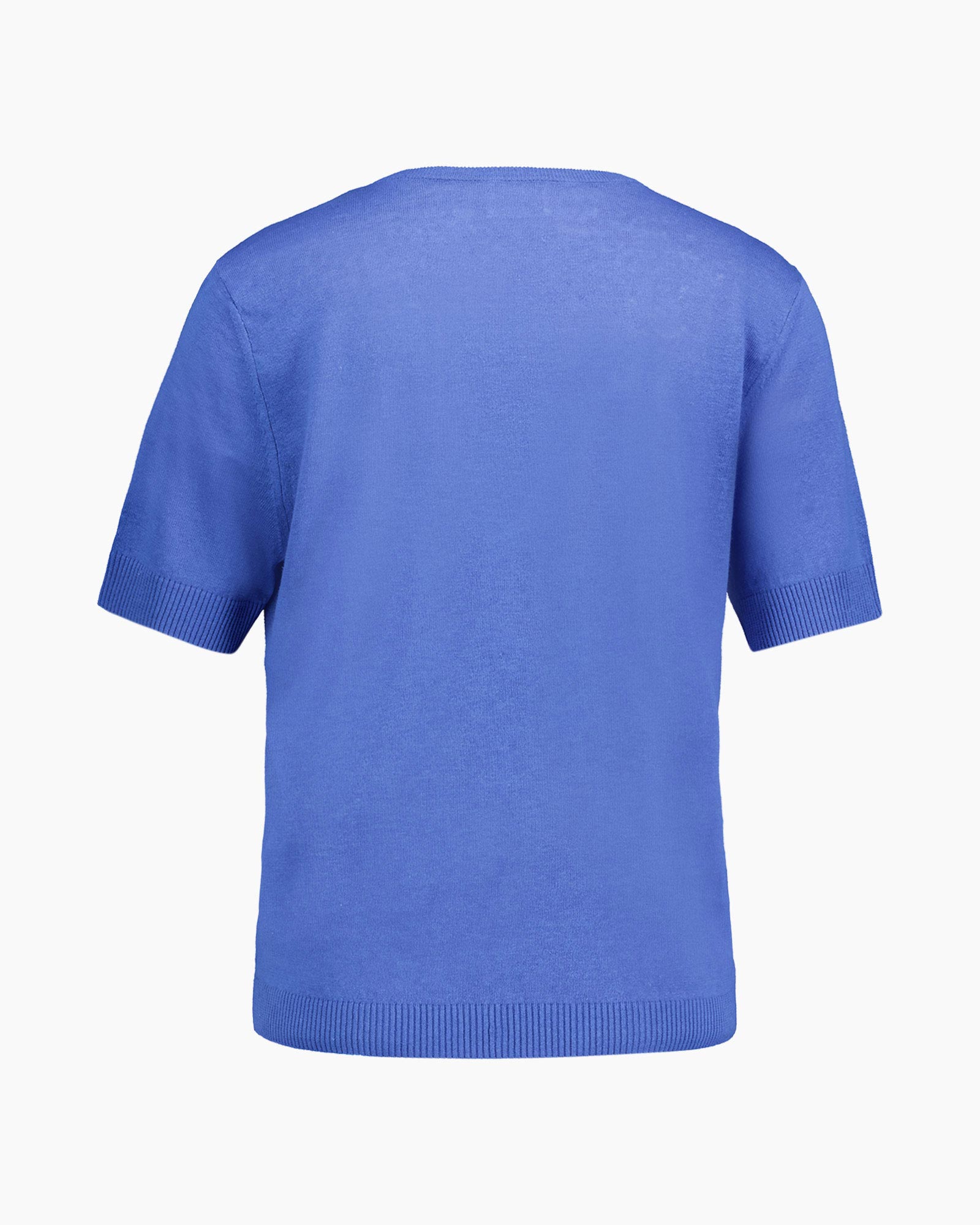 T-shirt V Neck Short Sleeve Blauw