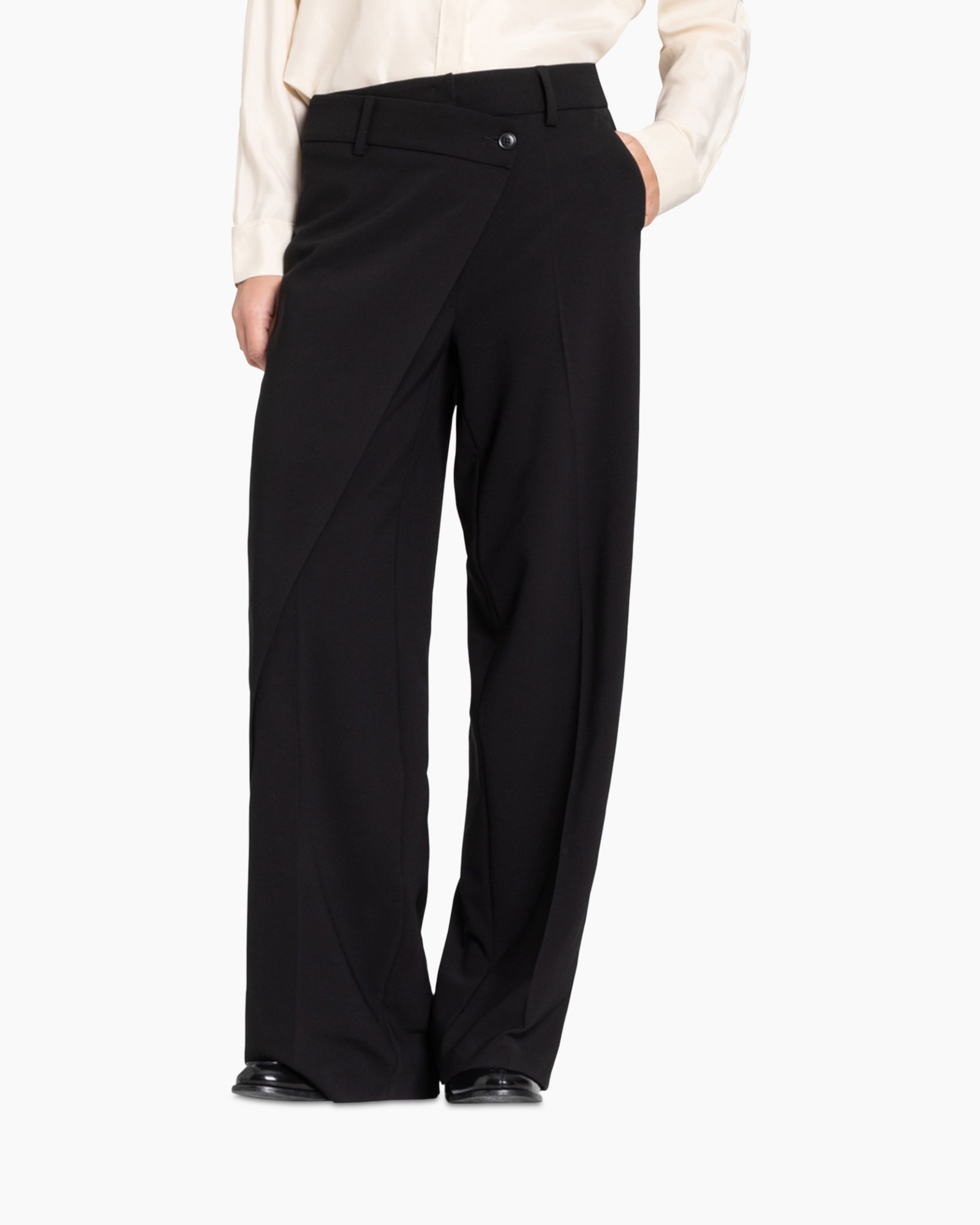 Pantalon Anais Wrap Front Stretch Zwart