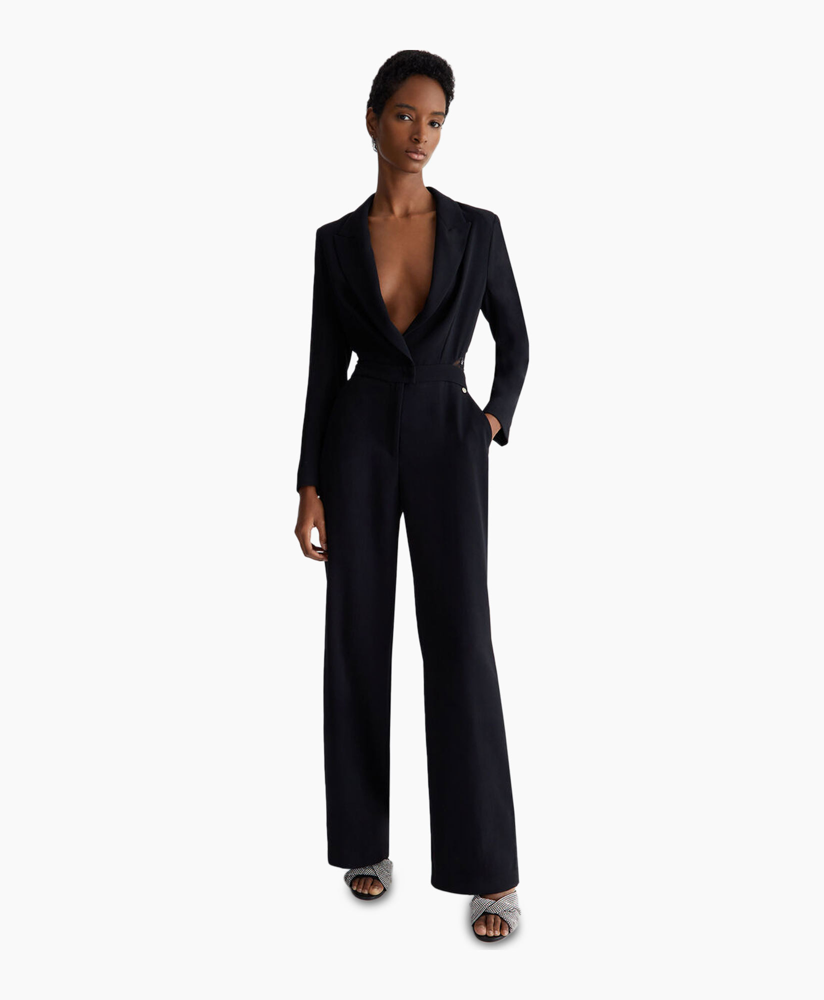 Jumpsuit Tuta Cut-out C/pizzo Zwart