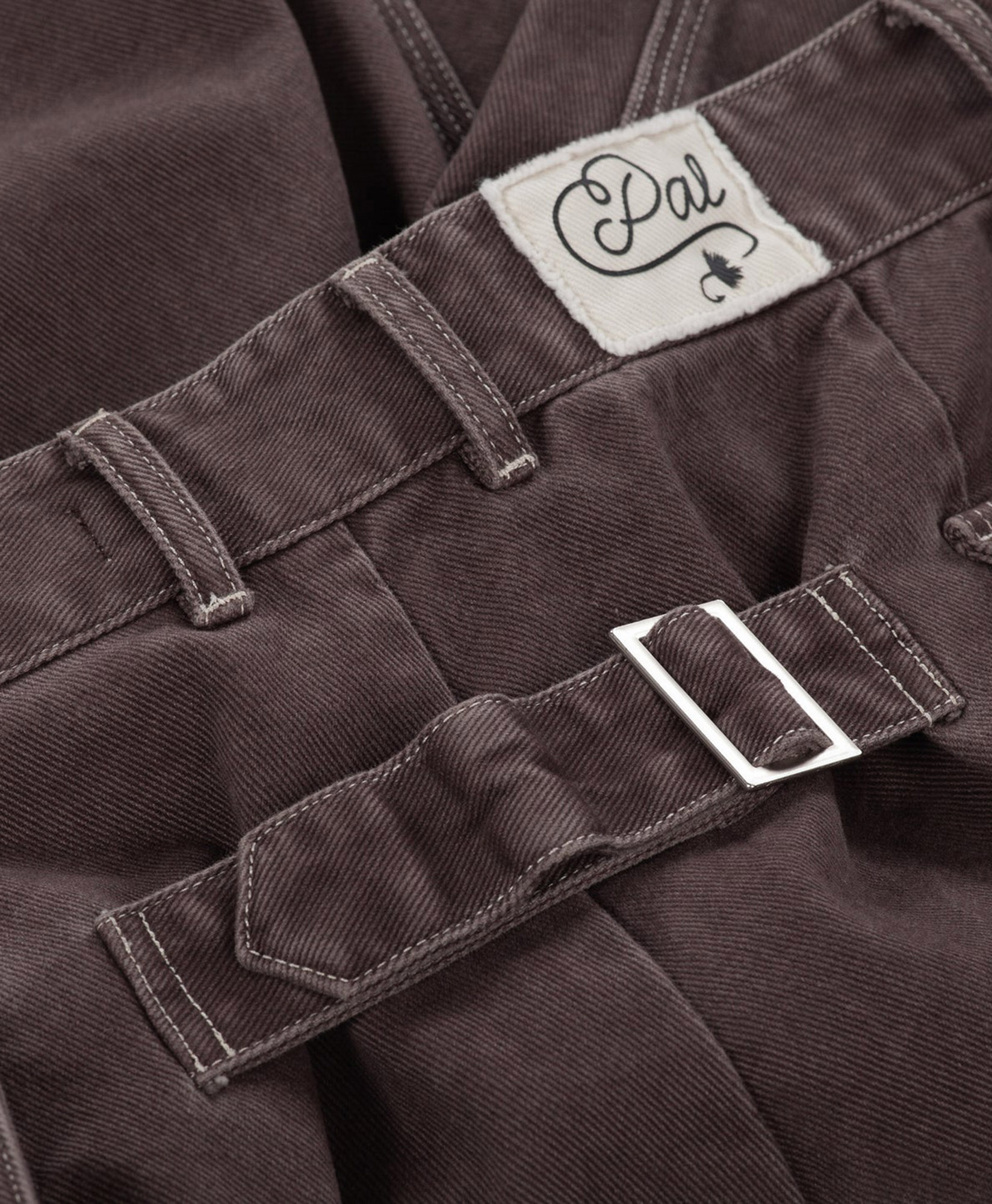 riem, dik, gesp, spijkerbroek, bruin