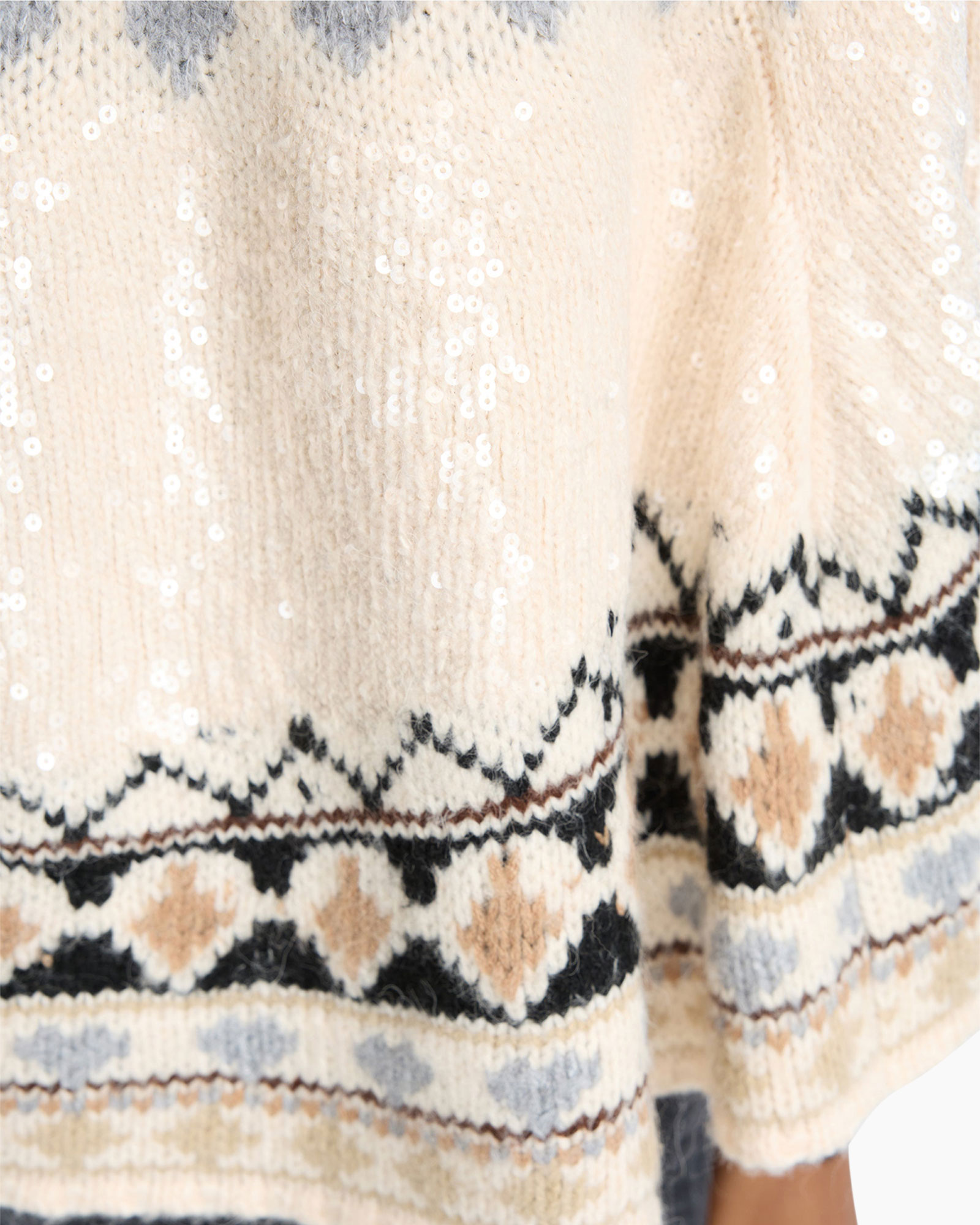 breiwerk, trui, patroon, fair isle, sequins