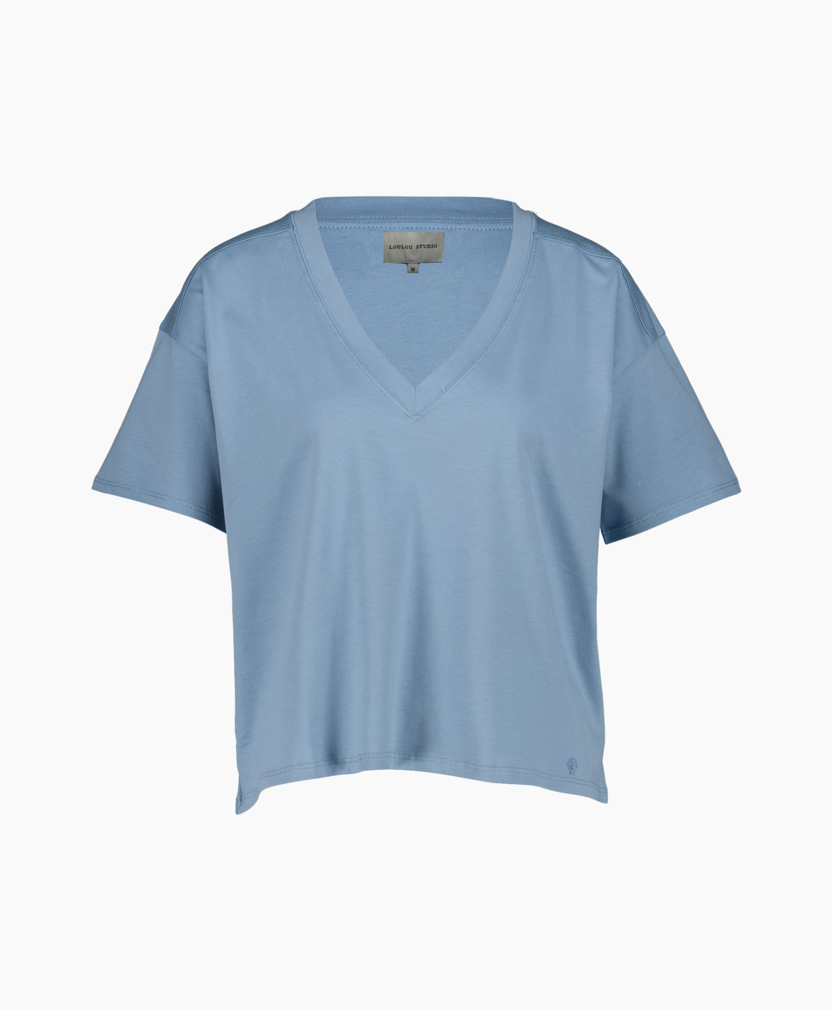 Loulou Studio T-shirt Korte Mouw Faaa Blauw