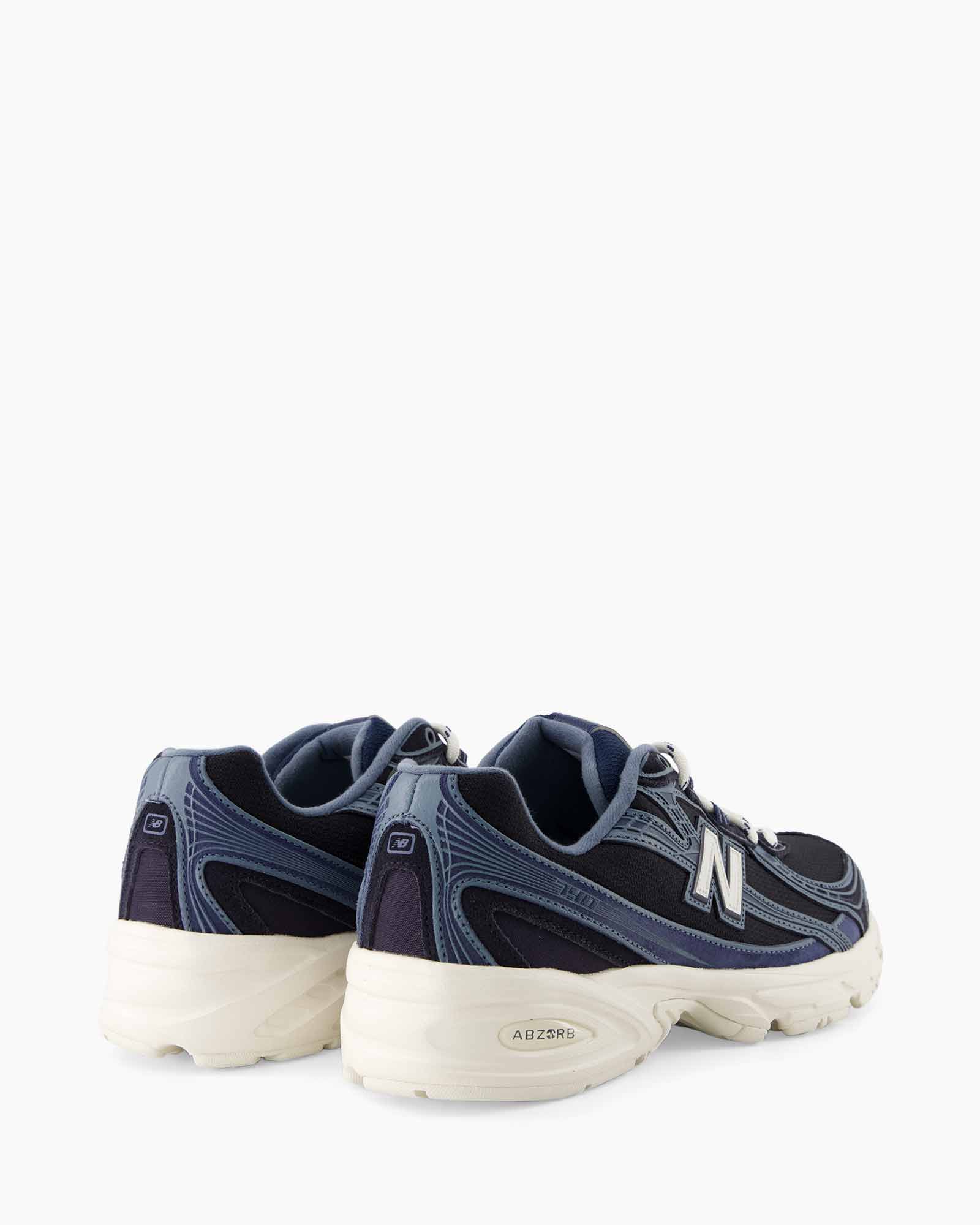 sneakers, sportschoenen, blauw, chunky zool, new balance-stijl