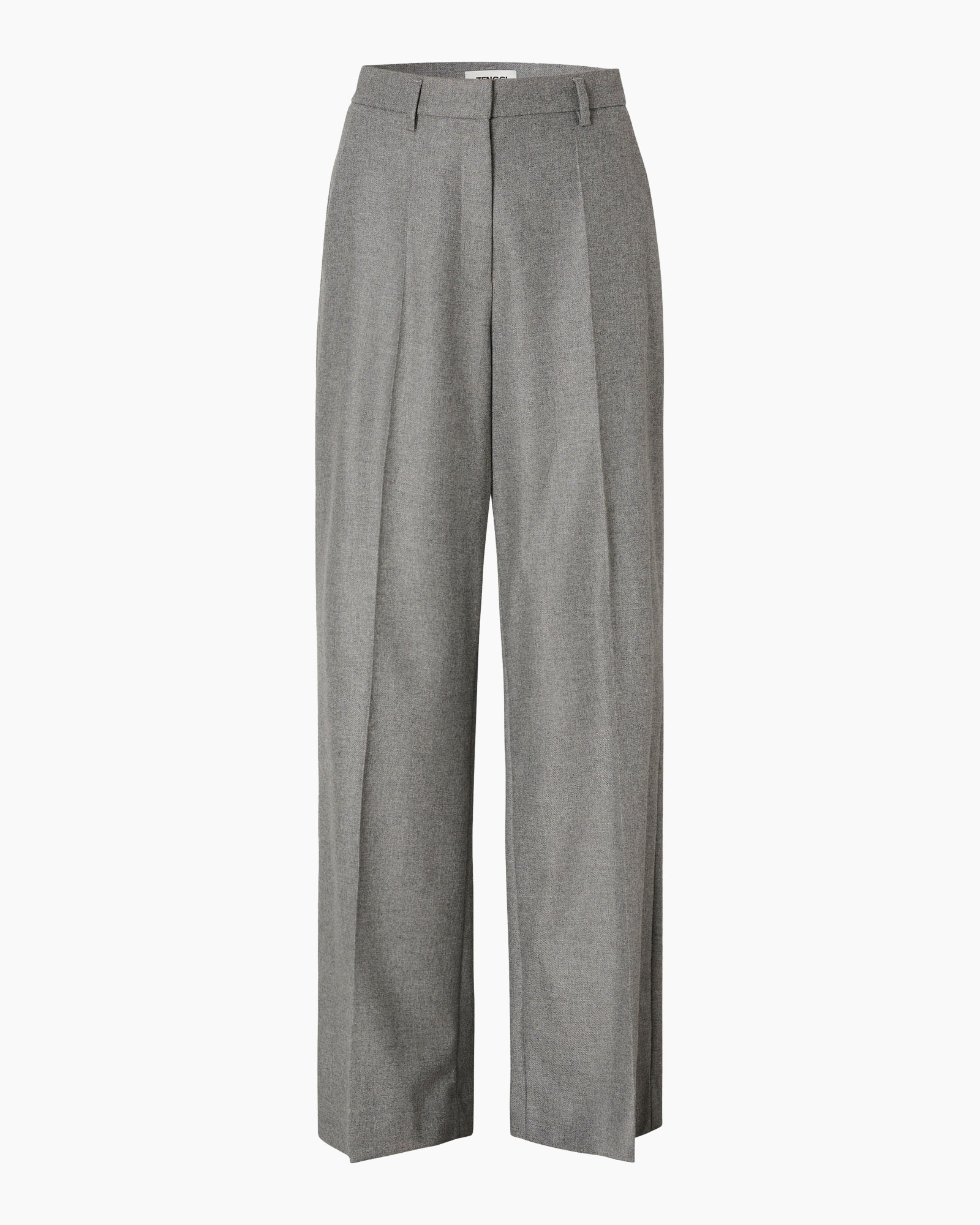 broek, grijs, wijdereleg, plooit, slacks
