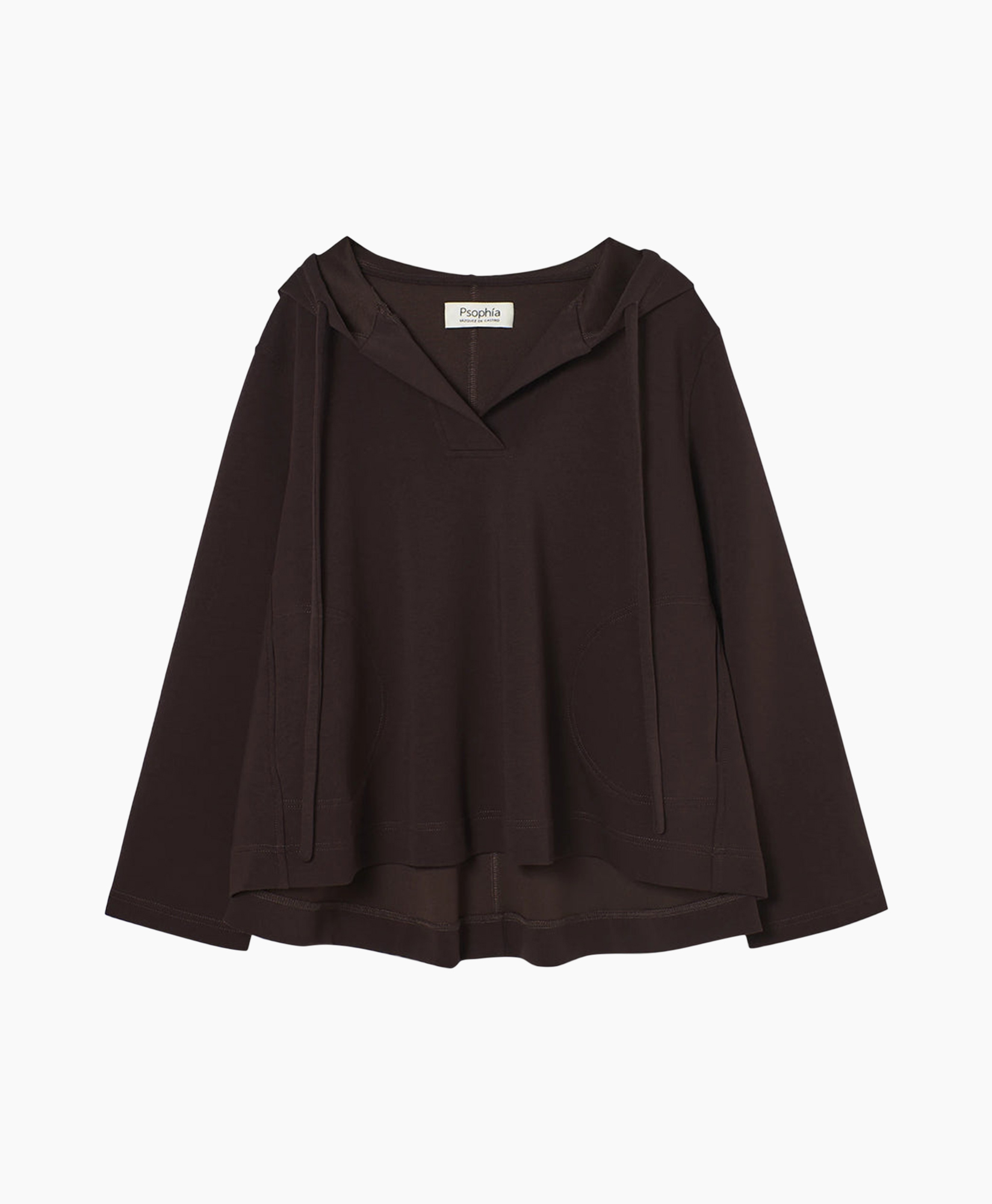 hoodie, hooded, lange mouwen, bruin, pullover