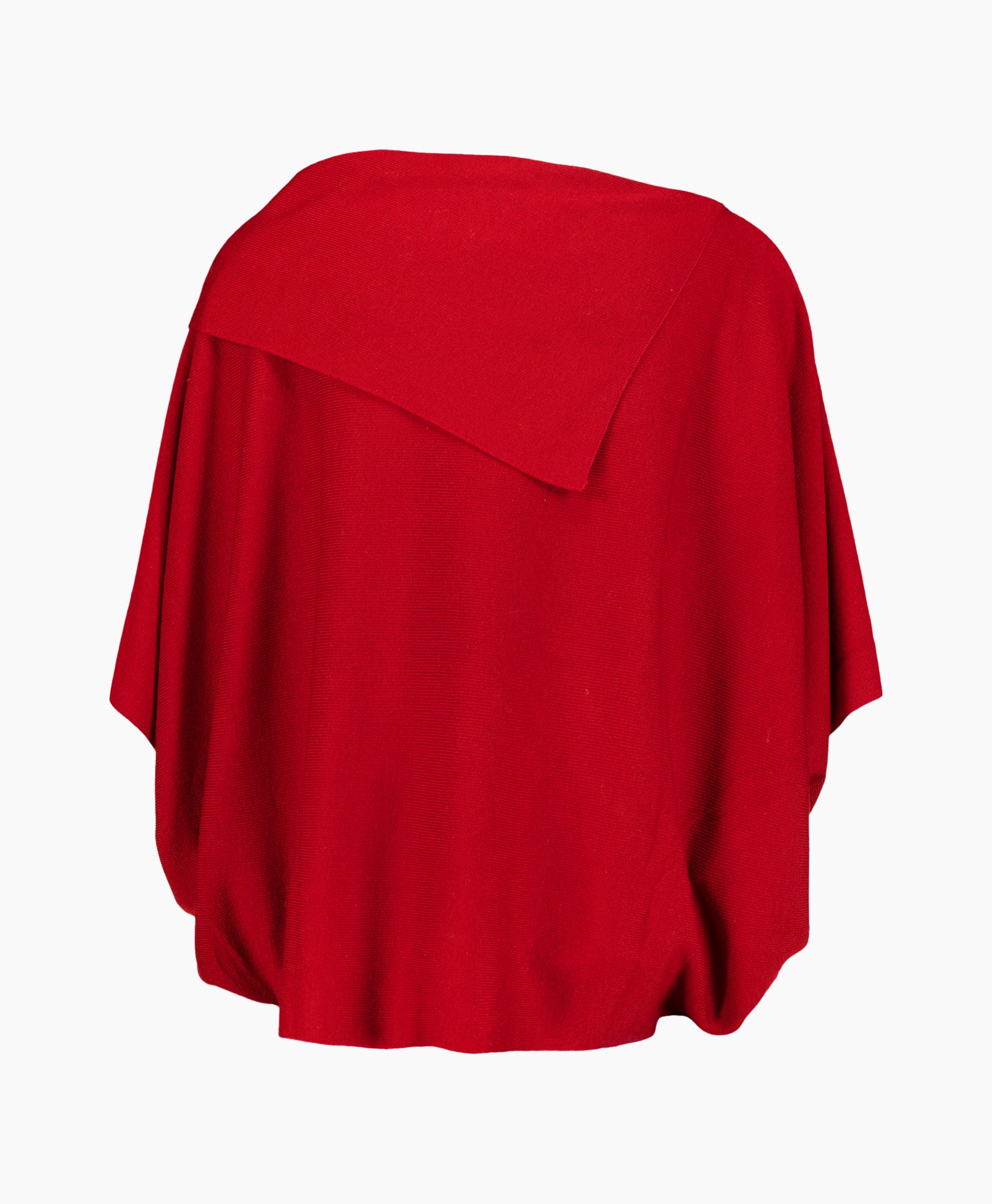 poncho, rood, batwing, breip, lose pasvorm