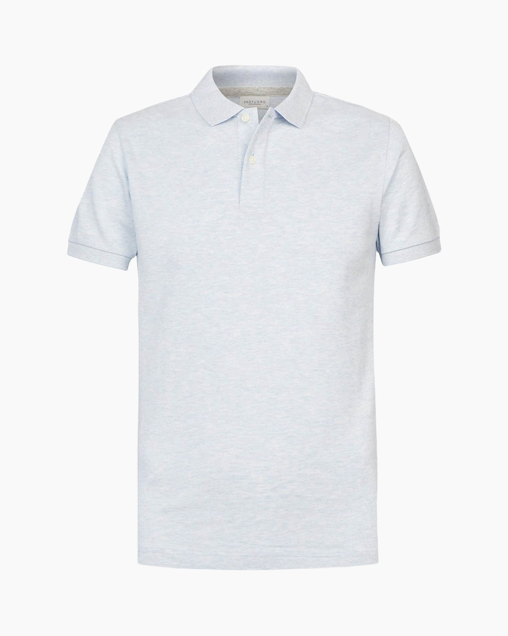 polo shirt, short sleeve, light gray, collared, cotton blend